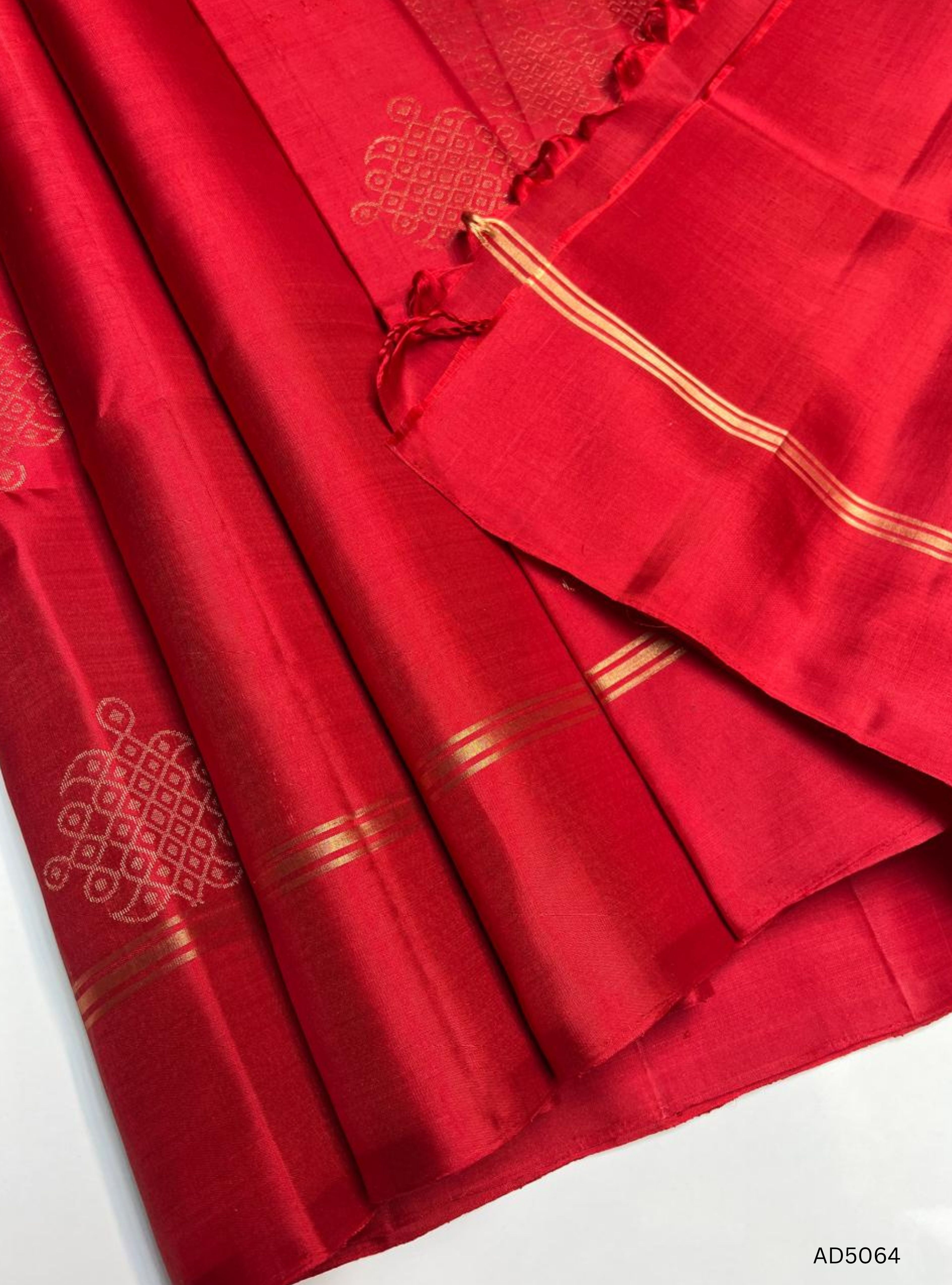 Red -  Kolam Soft Silk Saree