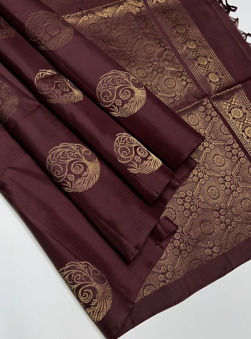 Brown - Soft Silk Saree