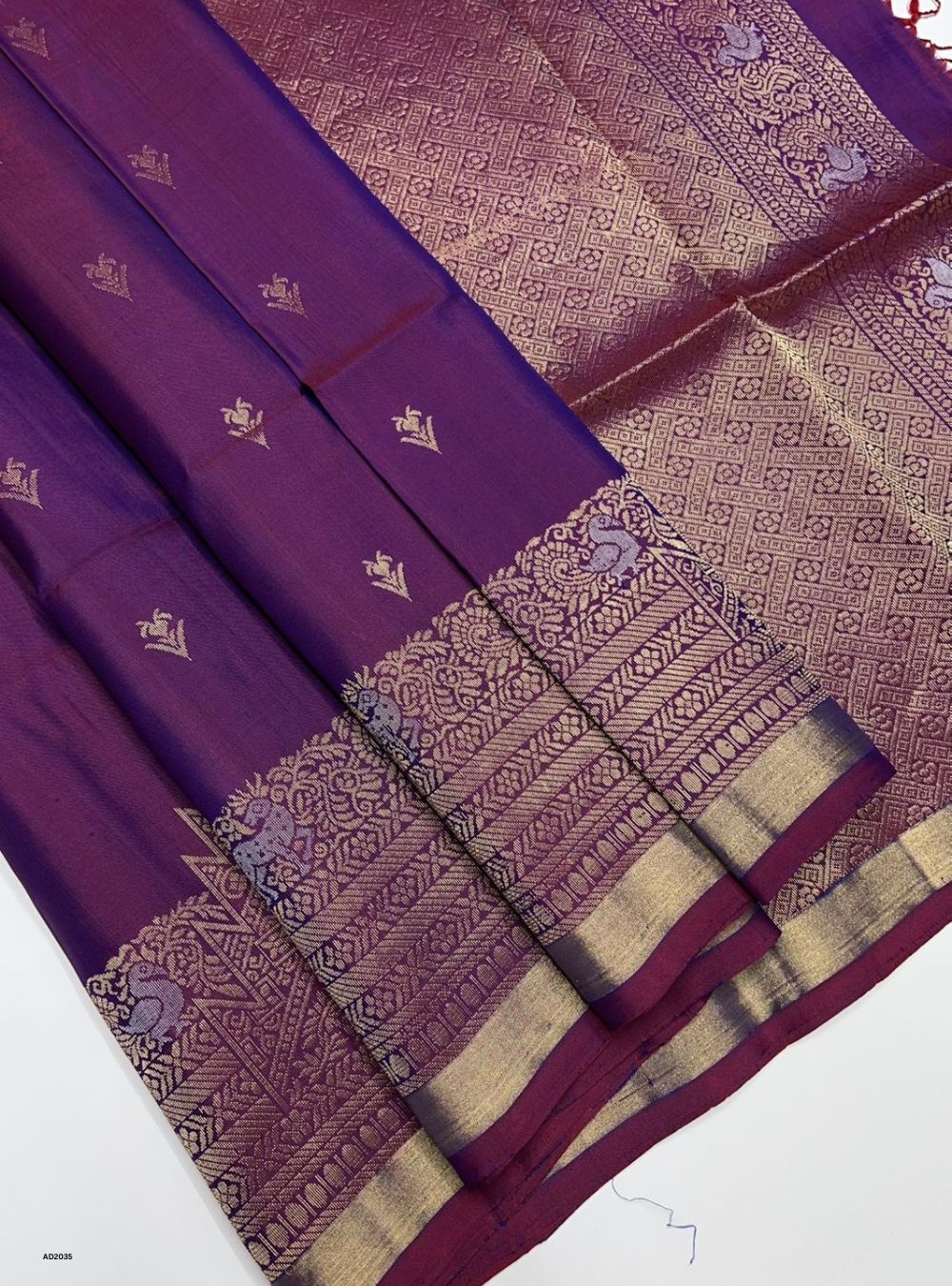 Purple - Soft Silk Saree