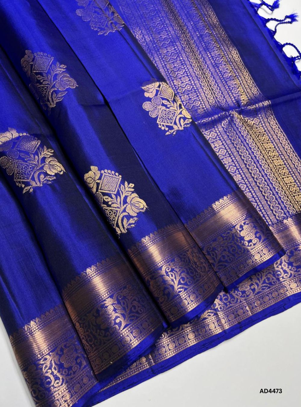 Royal Blue - Kanchi Border Soft Silk Saree