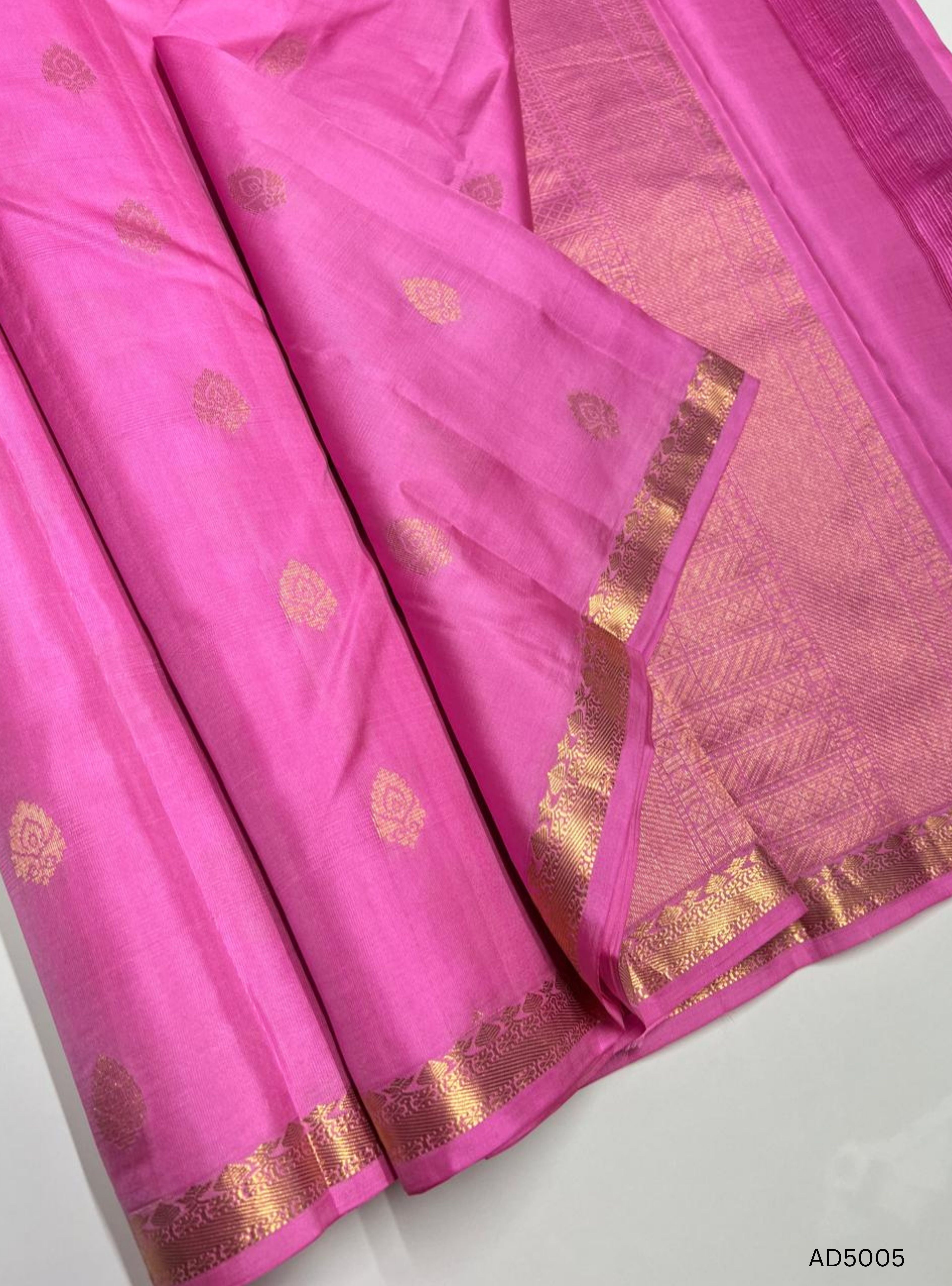 Baby Pink - Kanchi Border Soft Silk Saree