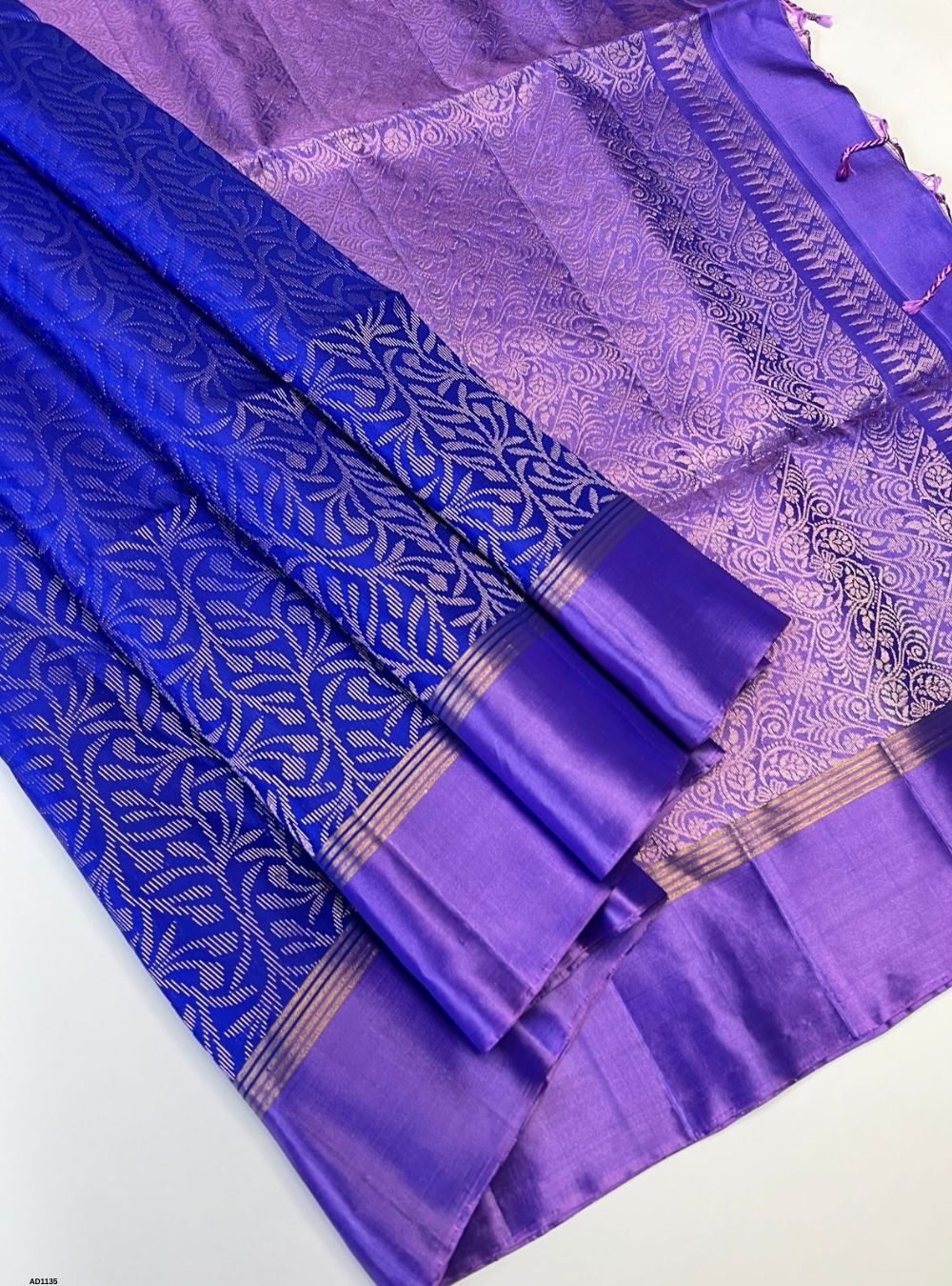 Royal Blue & Lavender - Soft Silk Saree