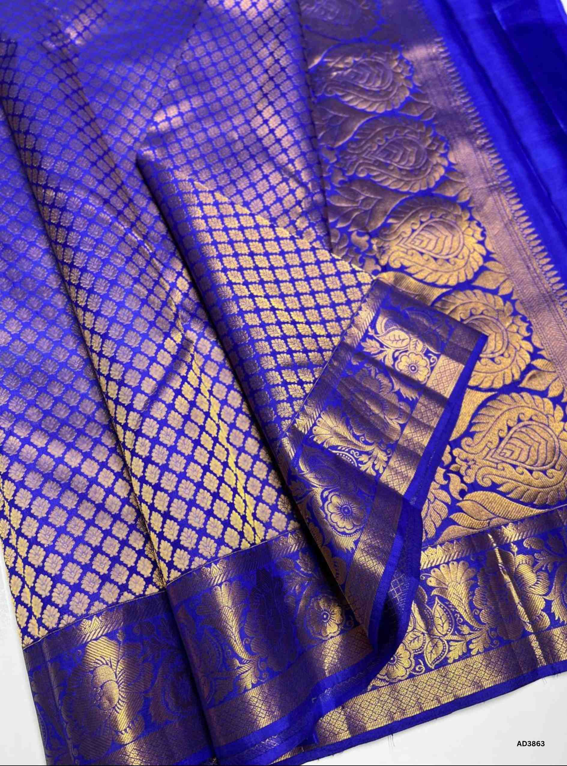 Royal Blue - Kanjeevaram Bridal Saree
