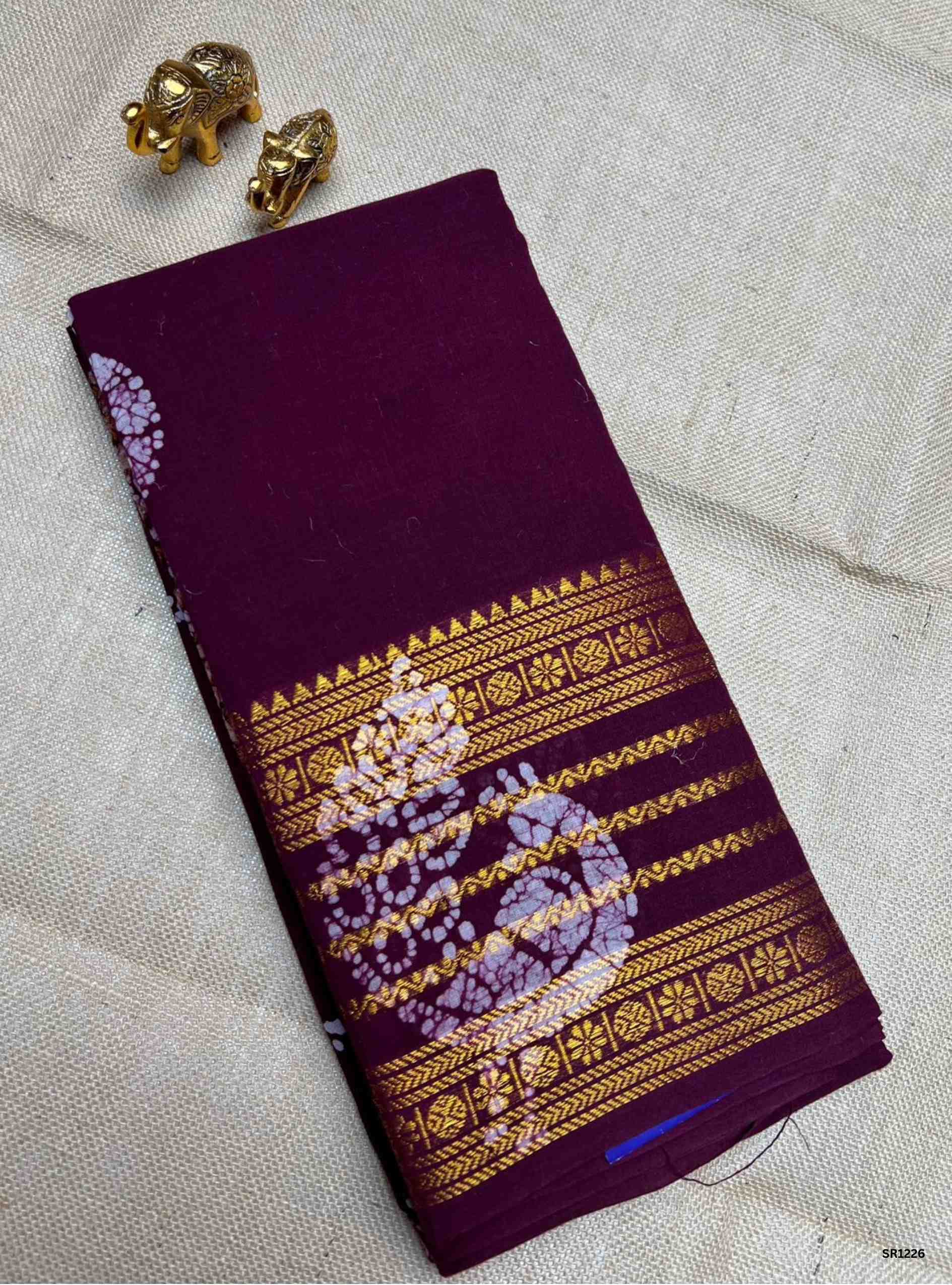 Maroon - Wax Chungudi Cotton