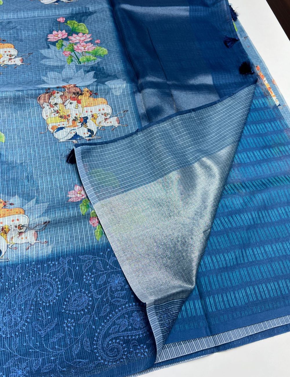 Blue - Cotta Saree