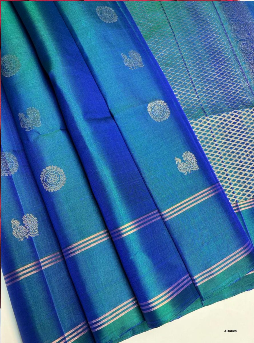 Dual Tone Blue - Soft Silk Saree