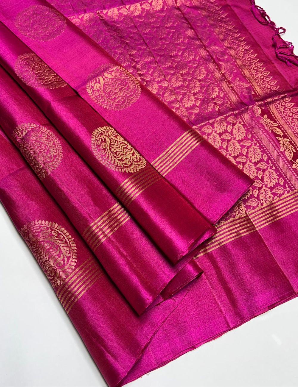 Pink - Soft Silk Saree