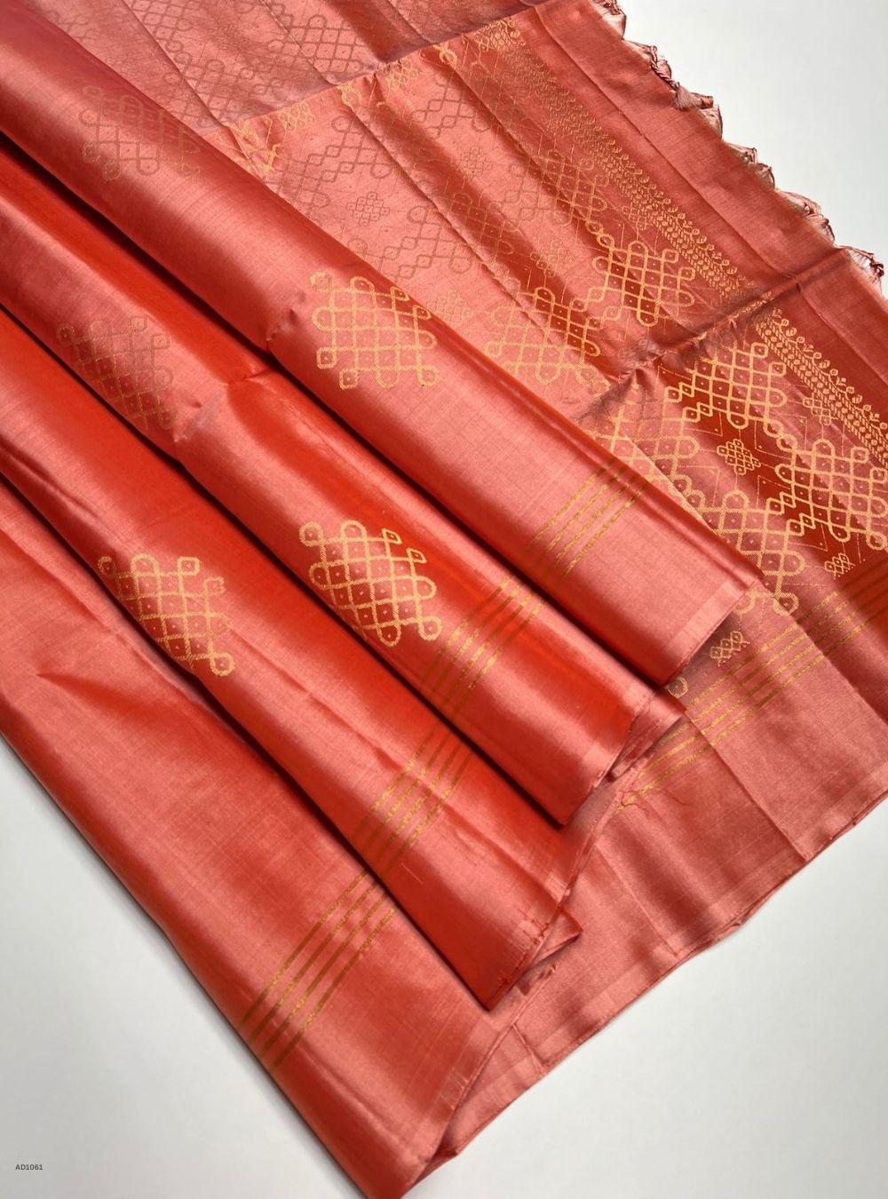 Peach Pink - Soft Silk Saree