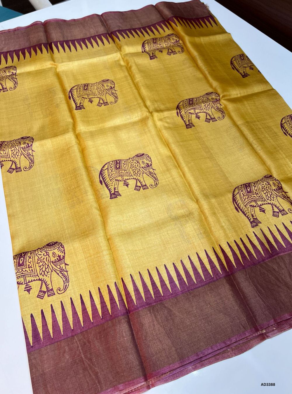 Yellow - Pure Tussar Saree