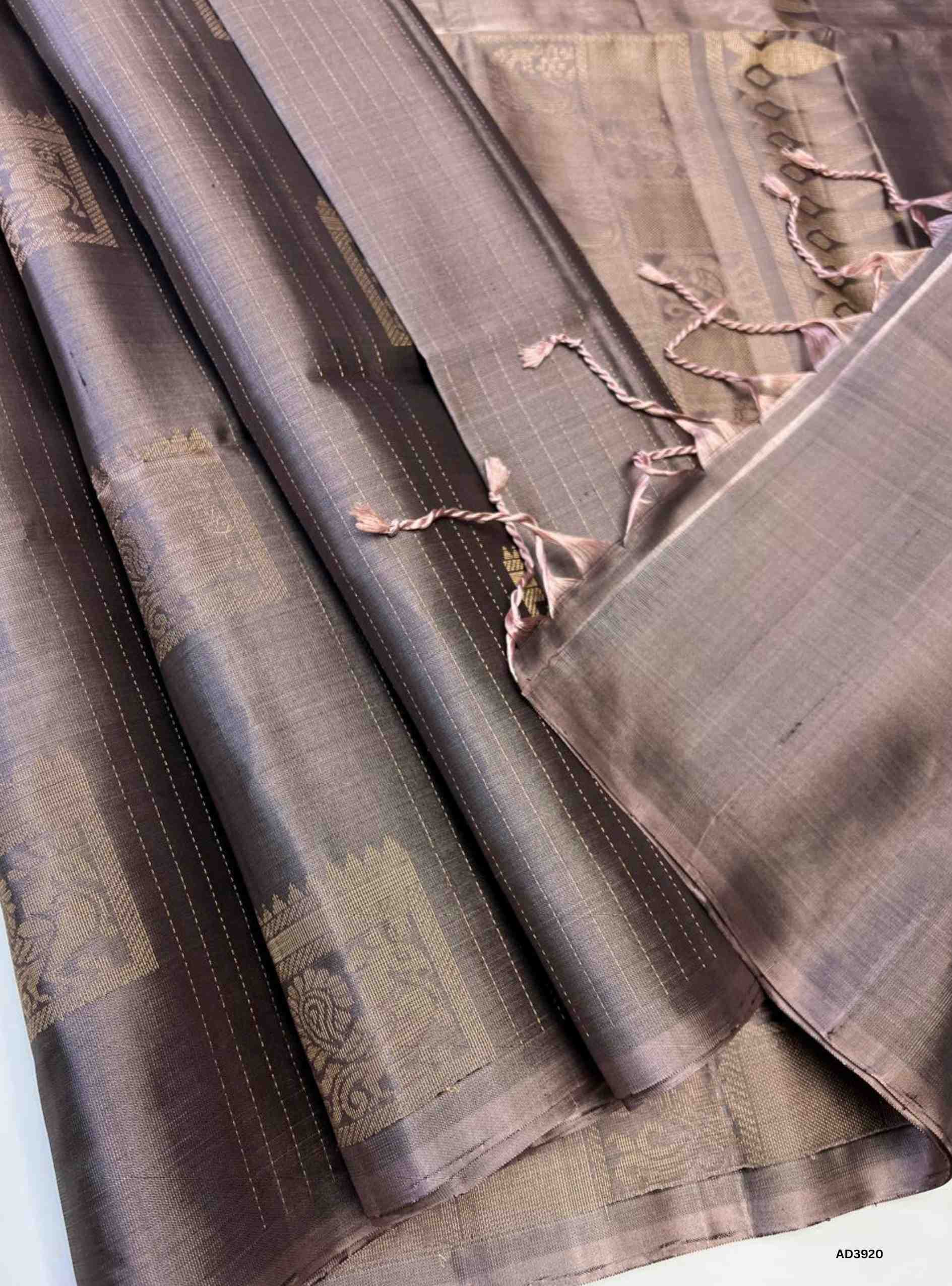 Silver Grey - Soft Silk Saree