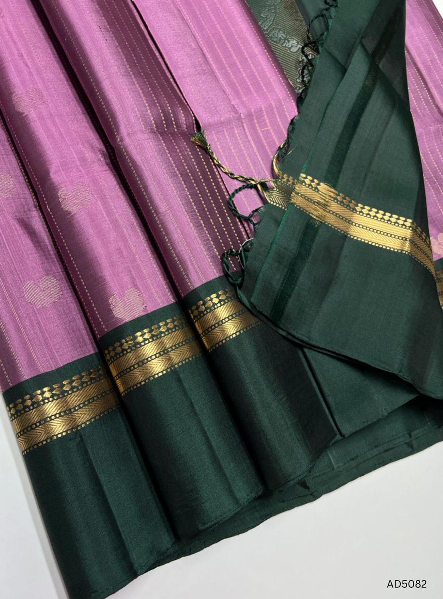 Lilac & Green - Vairaoosi X Kanchi Border Soft Silk Saree