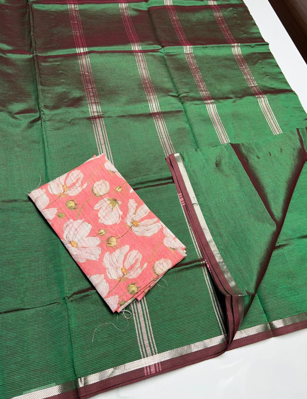 Bottle Green -  Mangalagiri Cotton