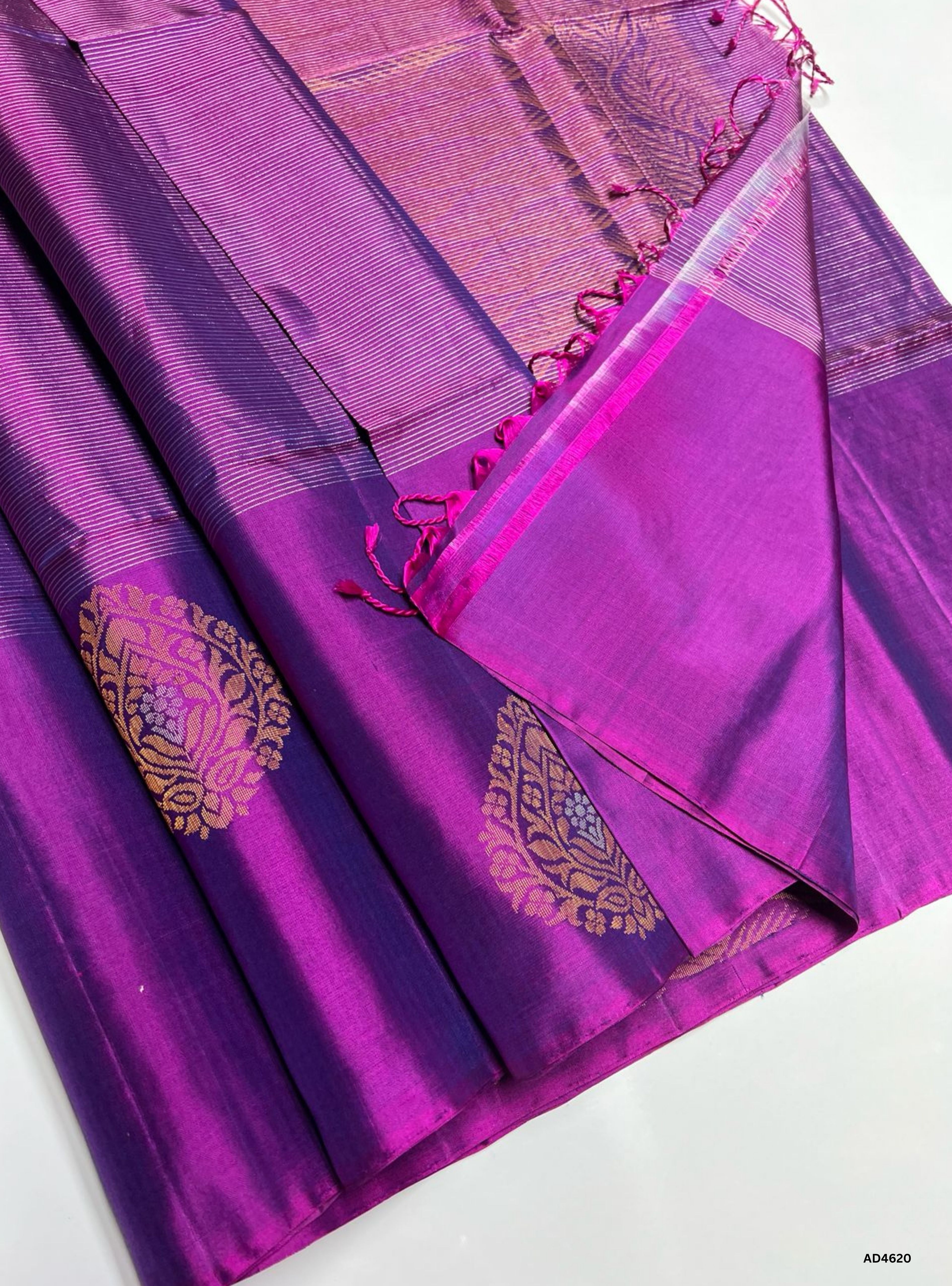 Purple - Facncy Border Soft Silk Saree