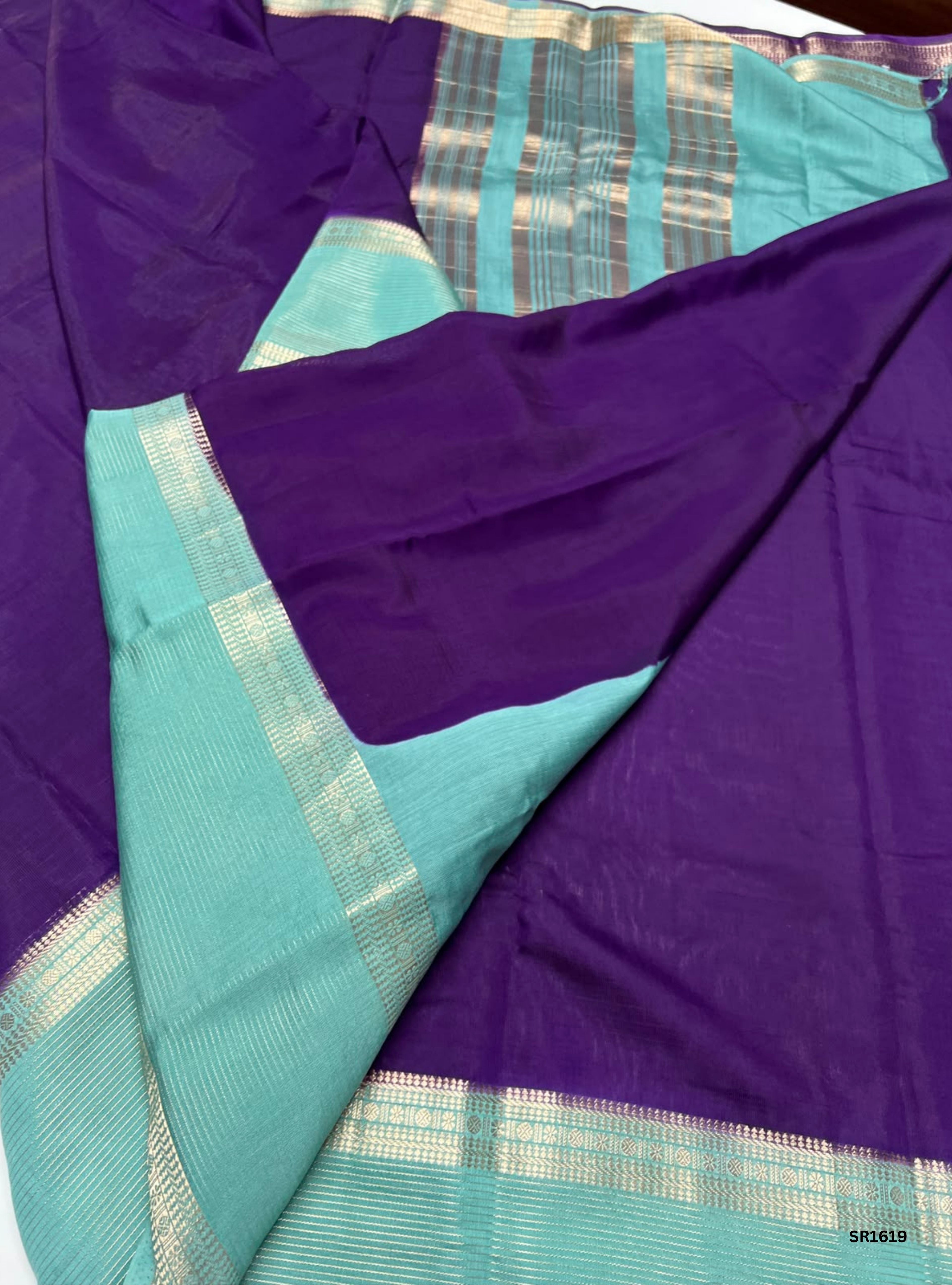Purple & Mint Green - Binny Silk Saree