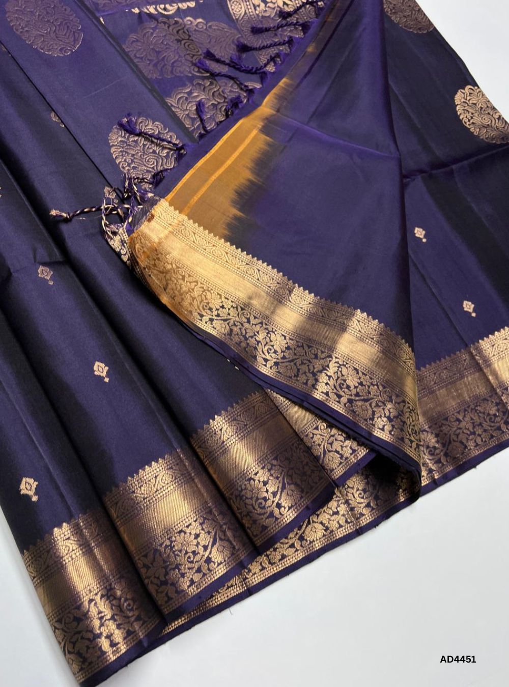 Deep Purple - Kanchi Border Soft Silk Saree