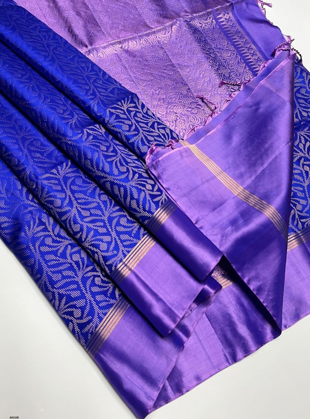Royal Blue & Lavender - Soft Silk Saree