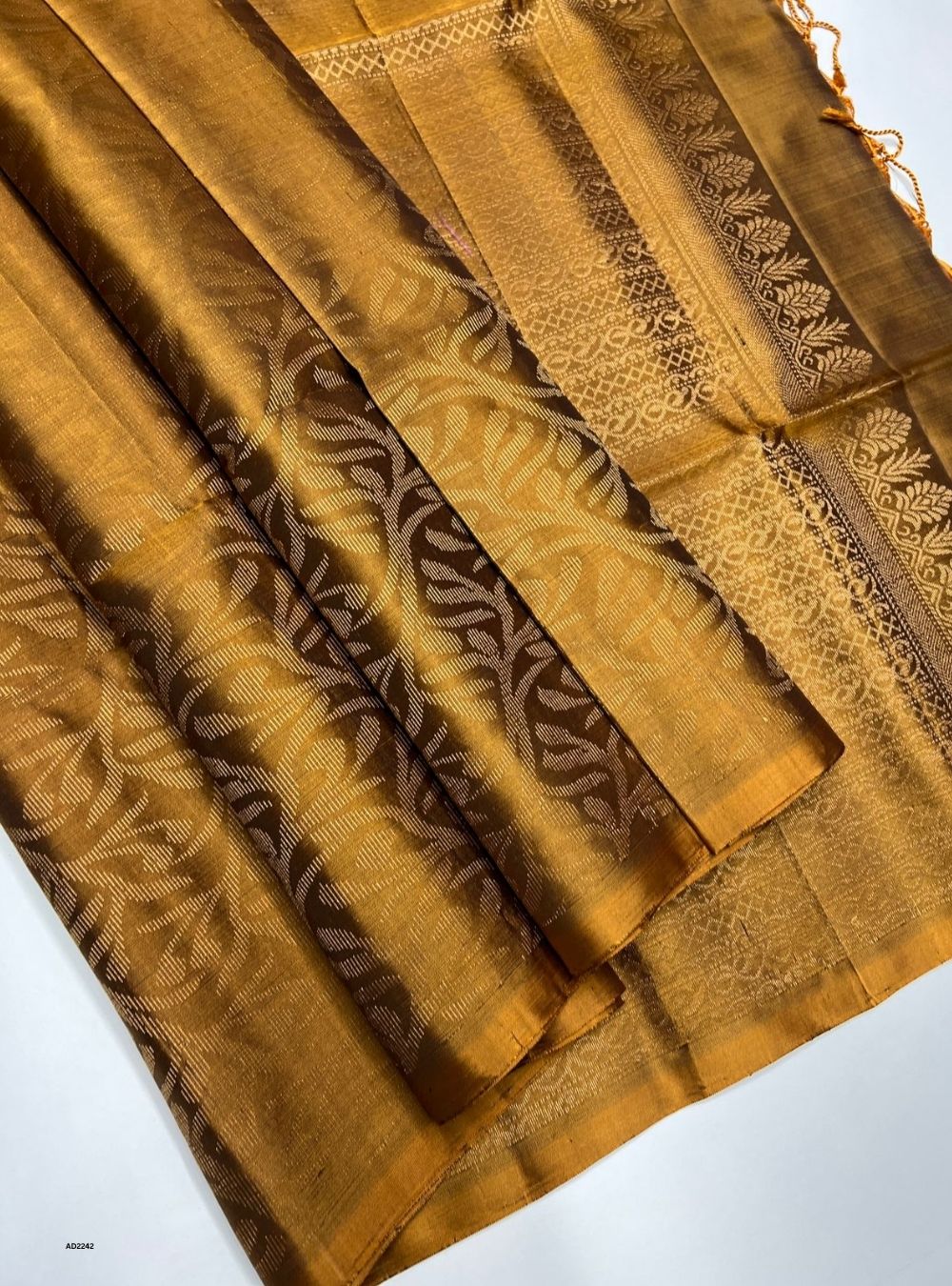 Mustard Brown - Soft Silk Saree
