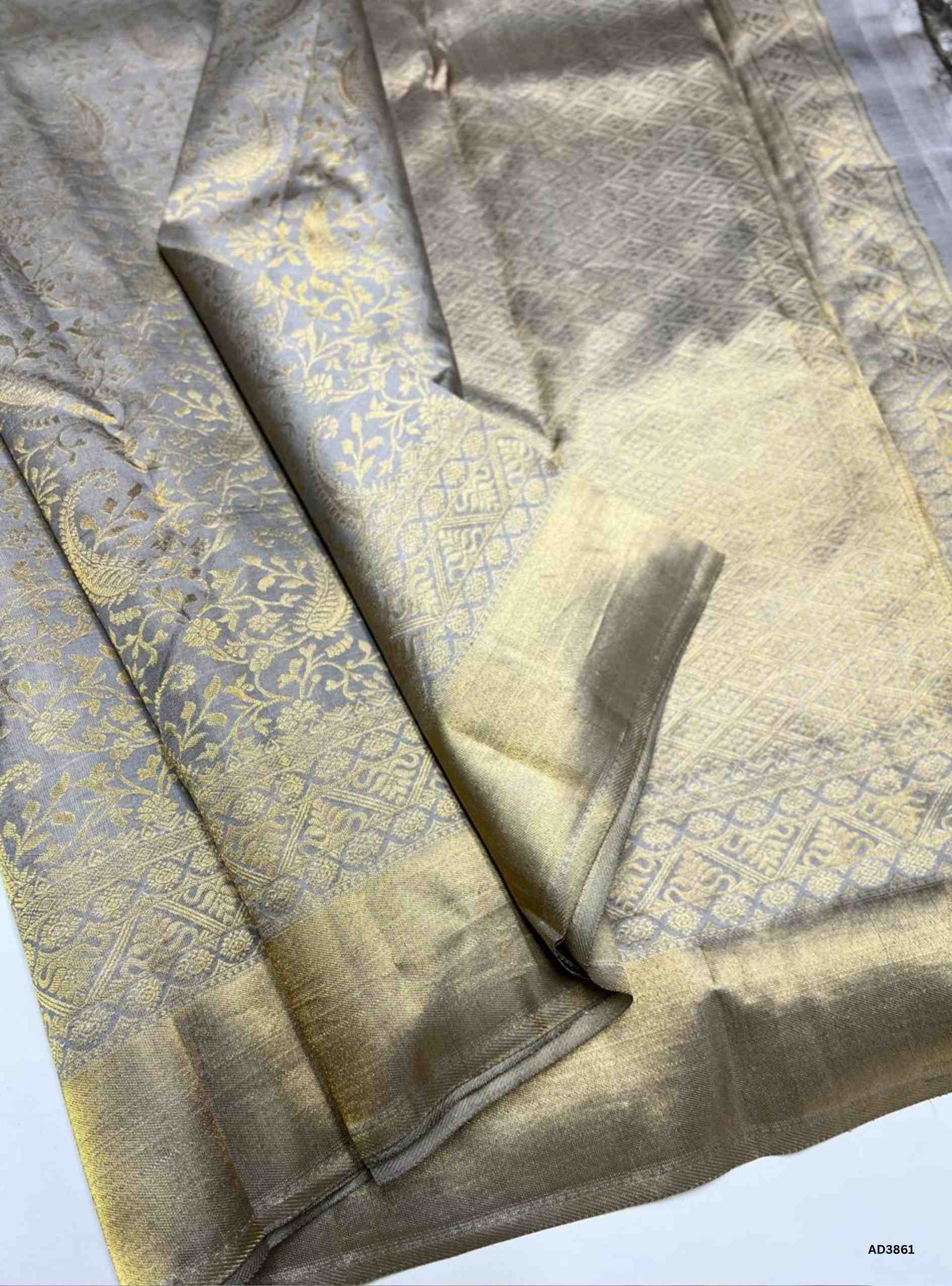 Creamy Grey  - Kanjeevaram Bridal Saree
