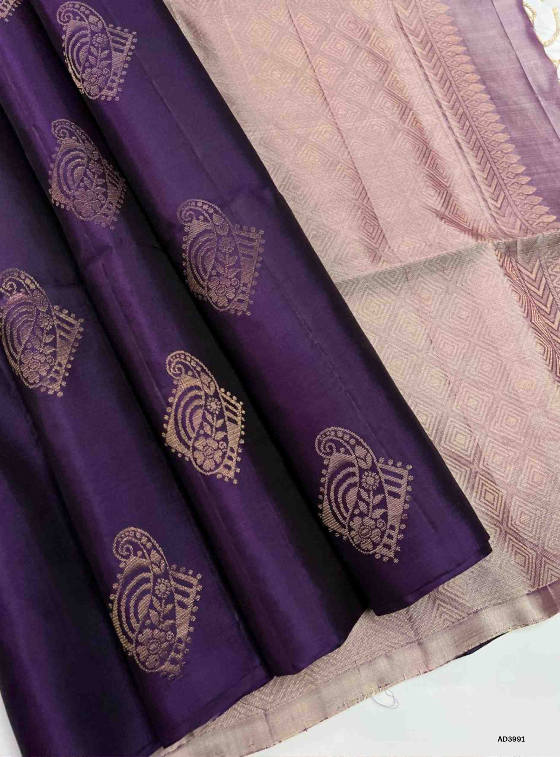 Purple & Liac - Soft Silk Saree