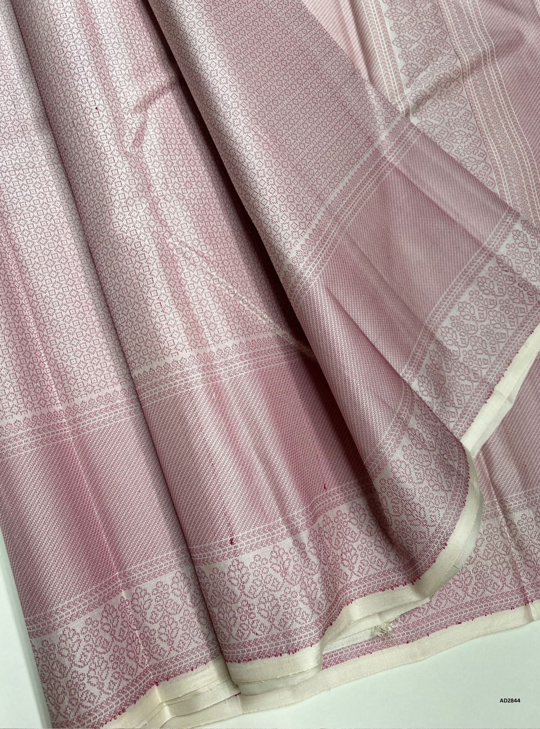 White & Pink - Soft Silk Saree