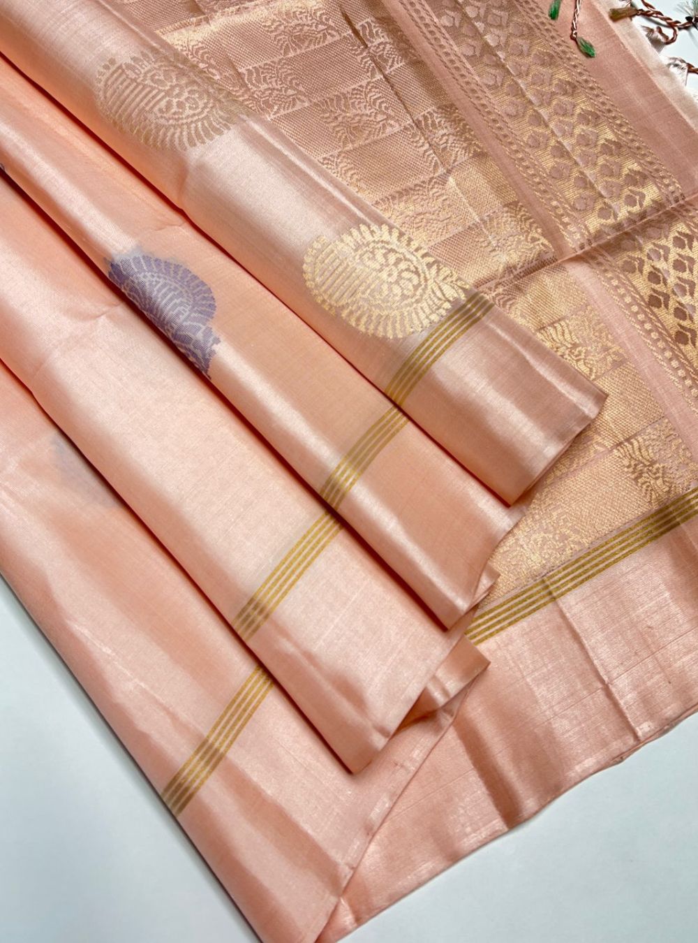 Peach - Soft Silk Saree