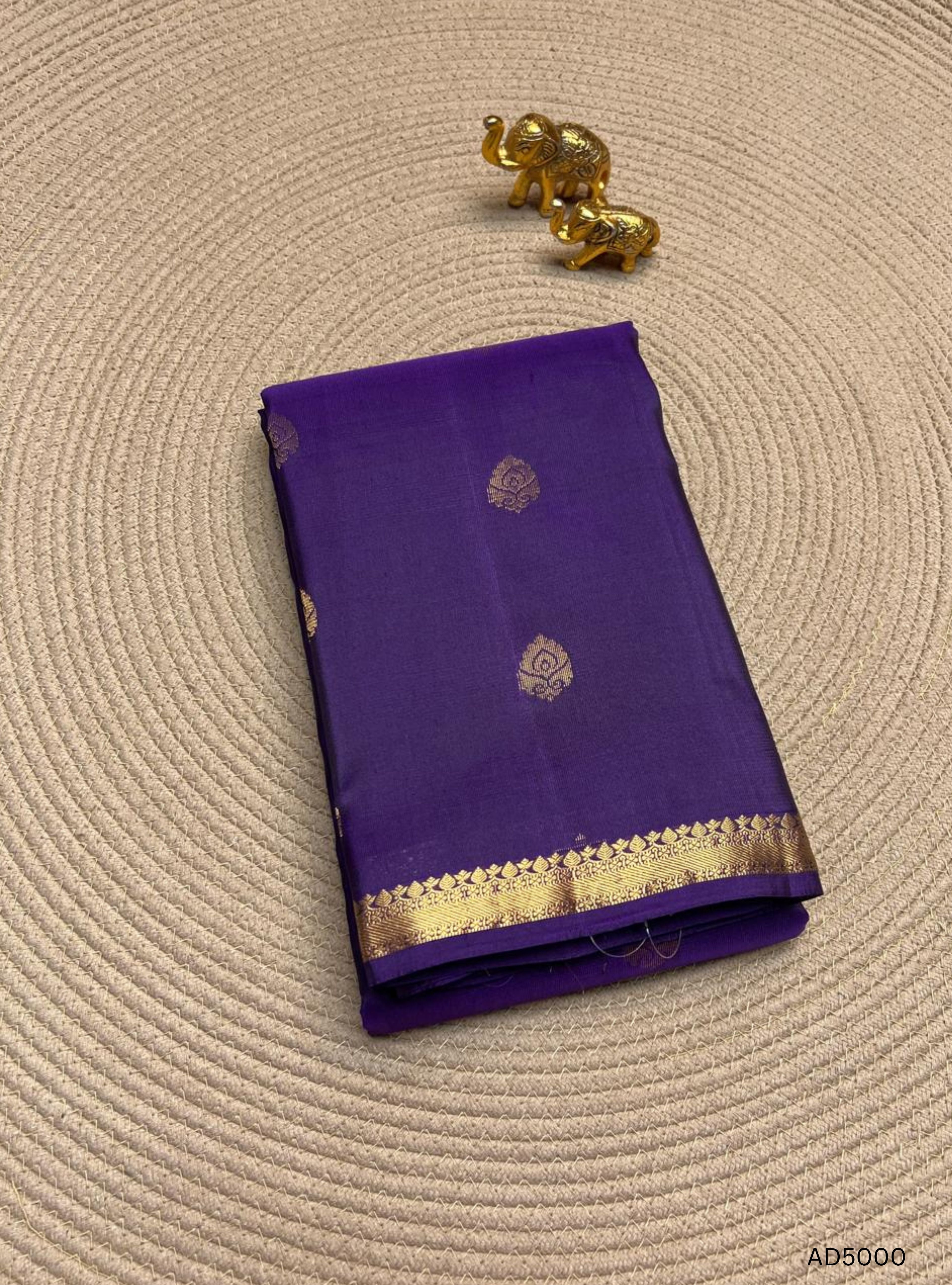 Purple - Kanchi Border Soft Silk Saree