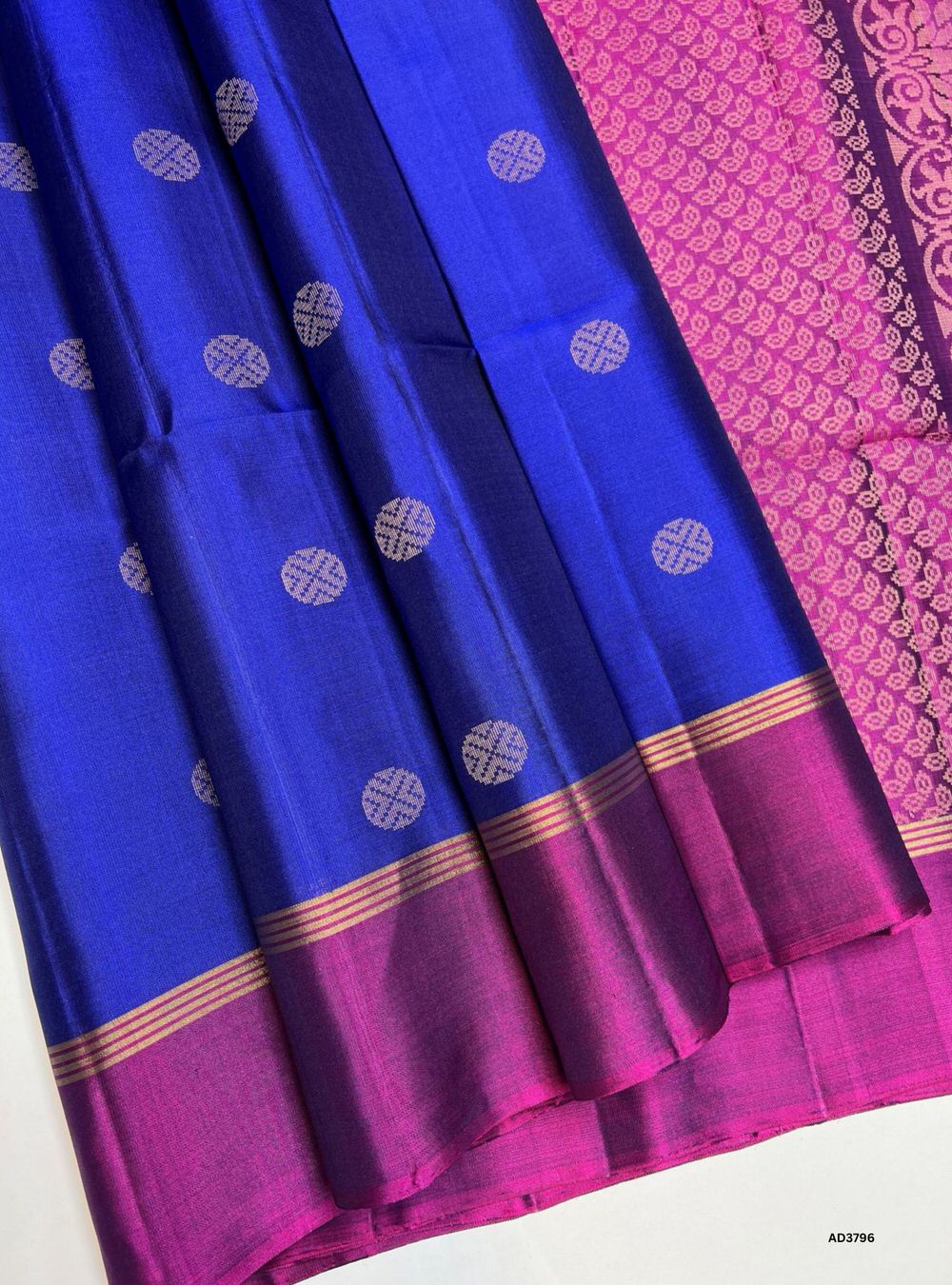 Royal Blue & Magenta - Soft Silk Saree