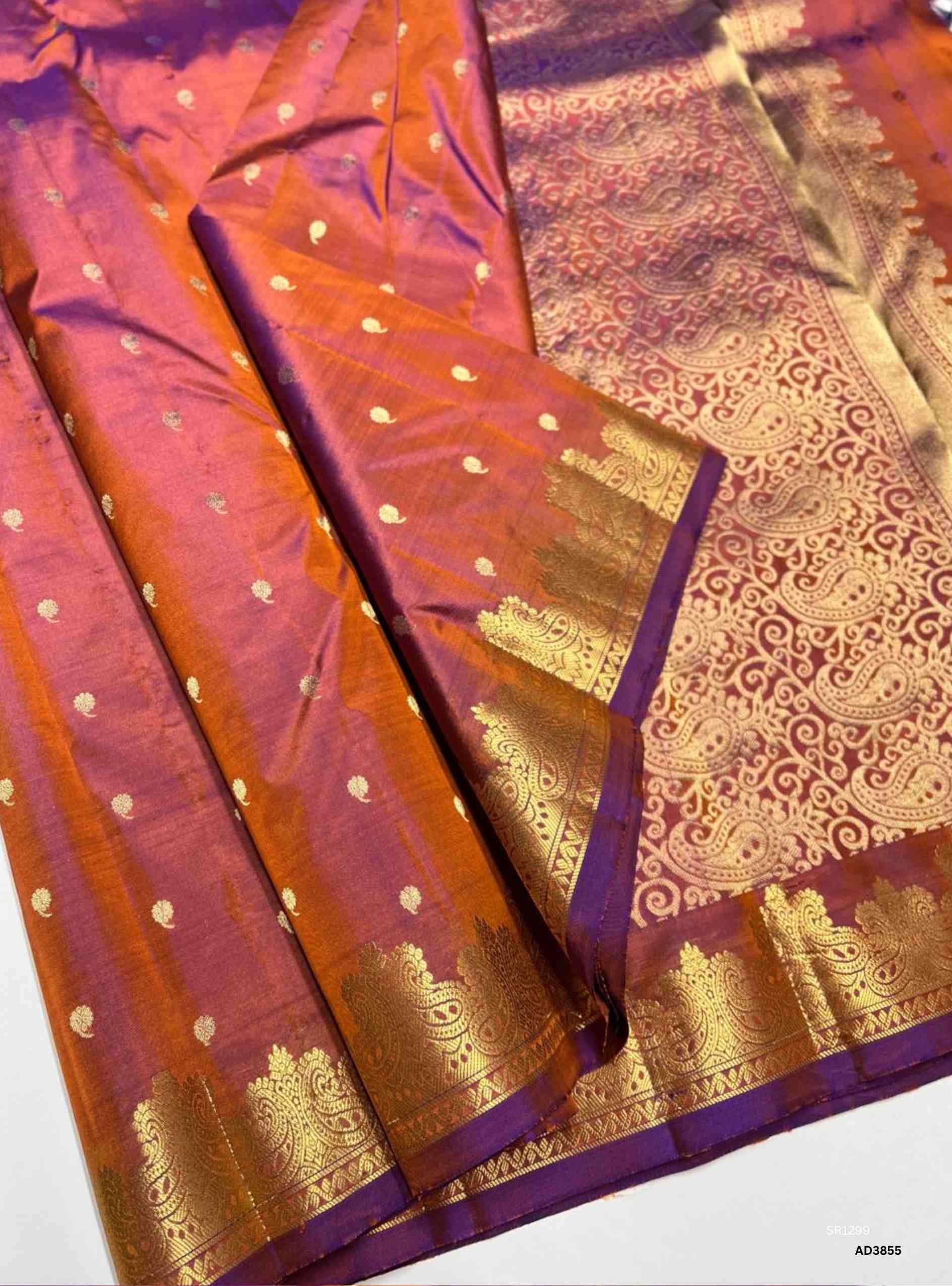 Pumpkin Orange - Kanchi Border Soft Silk Saree