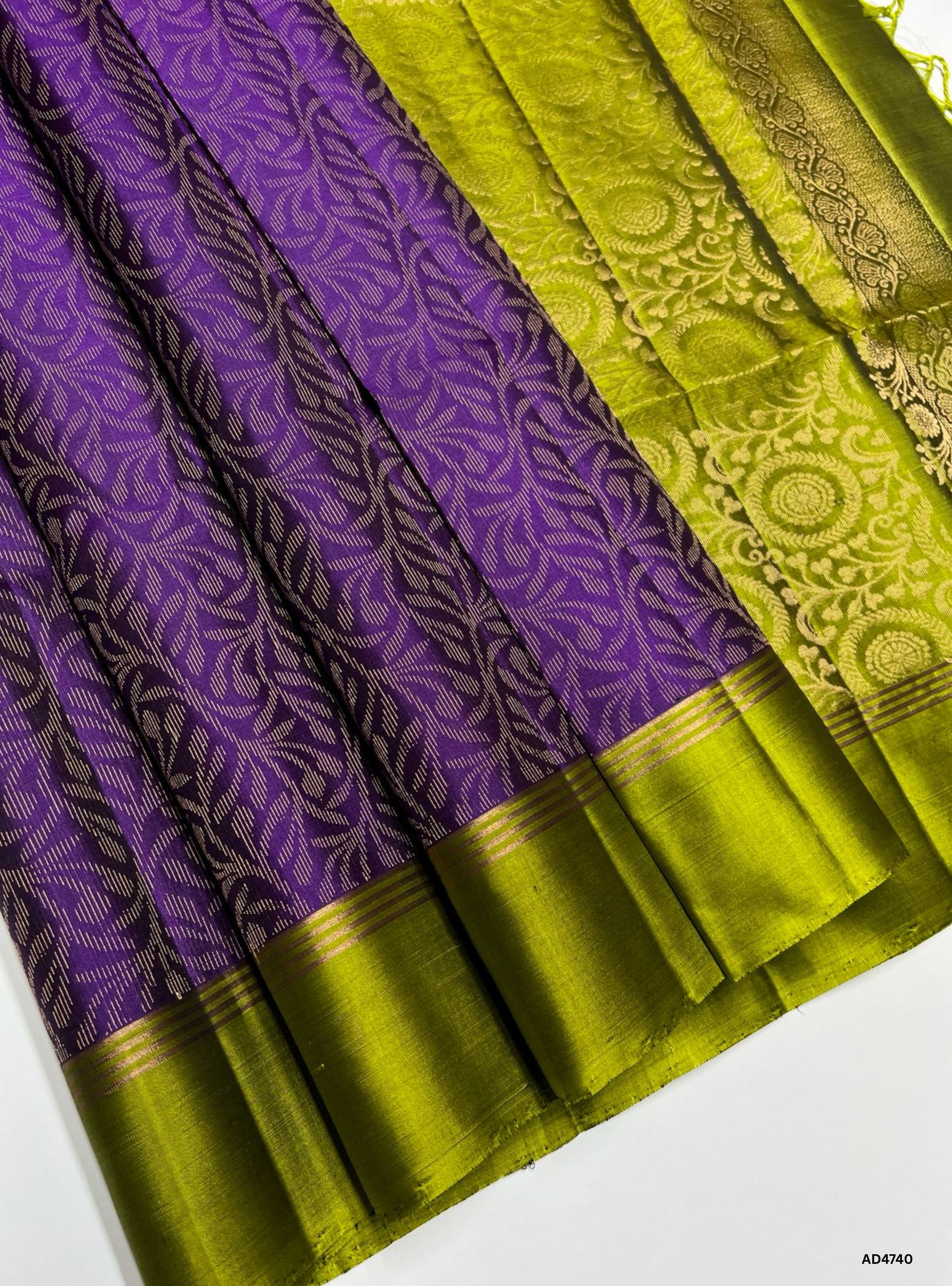 Purple & Olive Green - Soft Silk Bridal