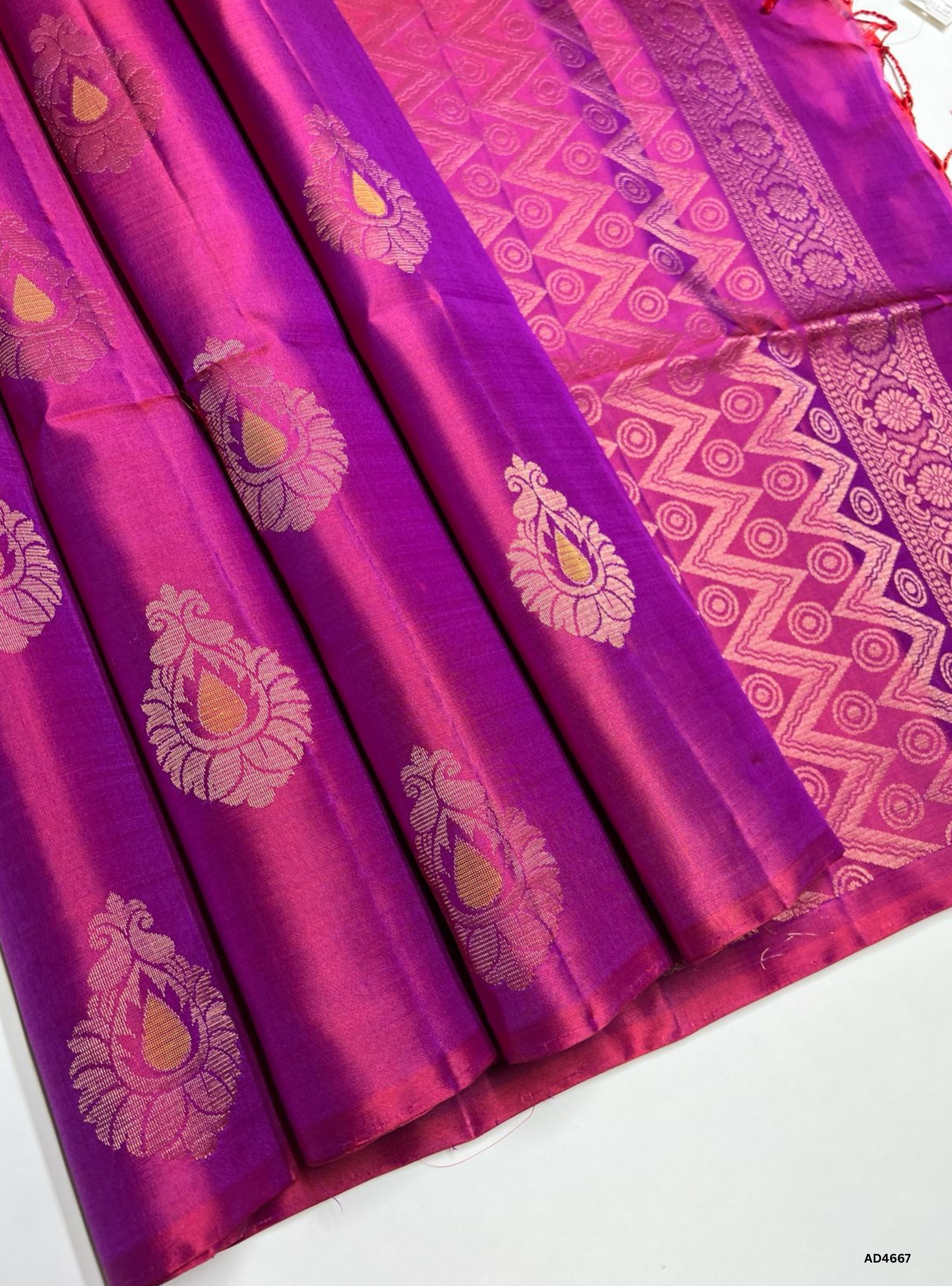 Purplish Red - Soft Silk Saree