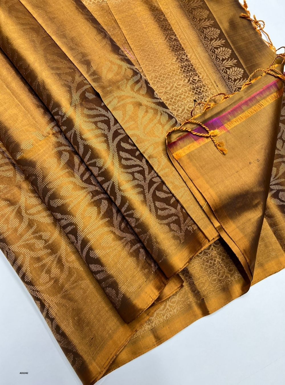 Mustard Brown - Soft Silk Saree