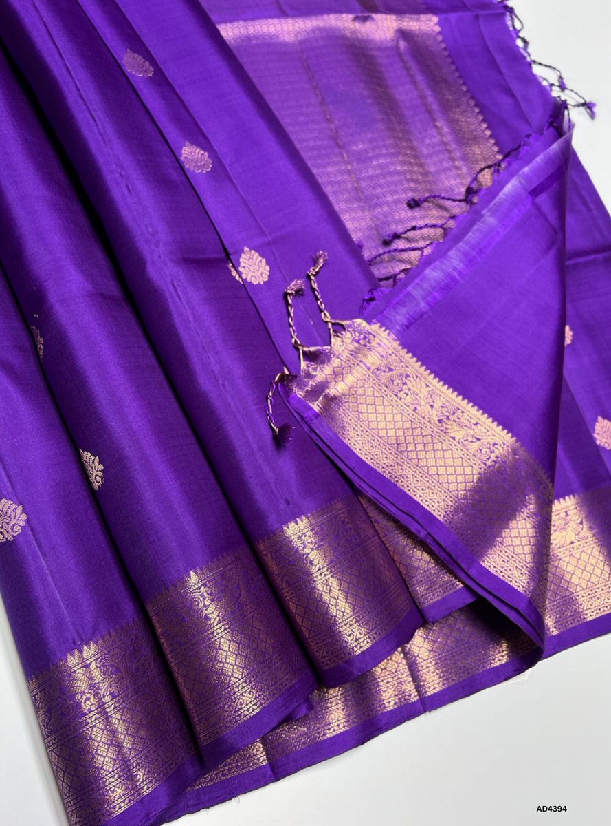 Purple - Kanchi Border Soft Silk Saree