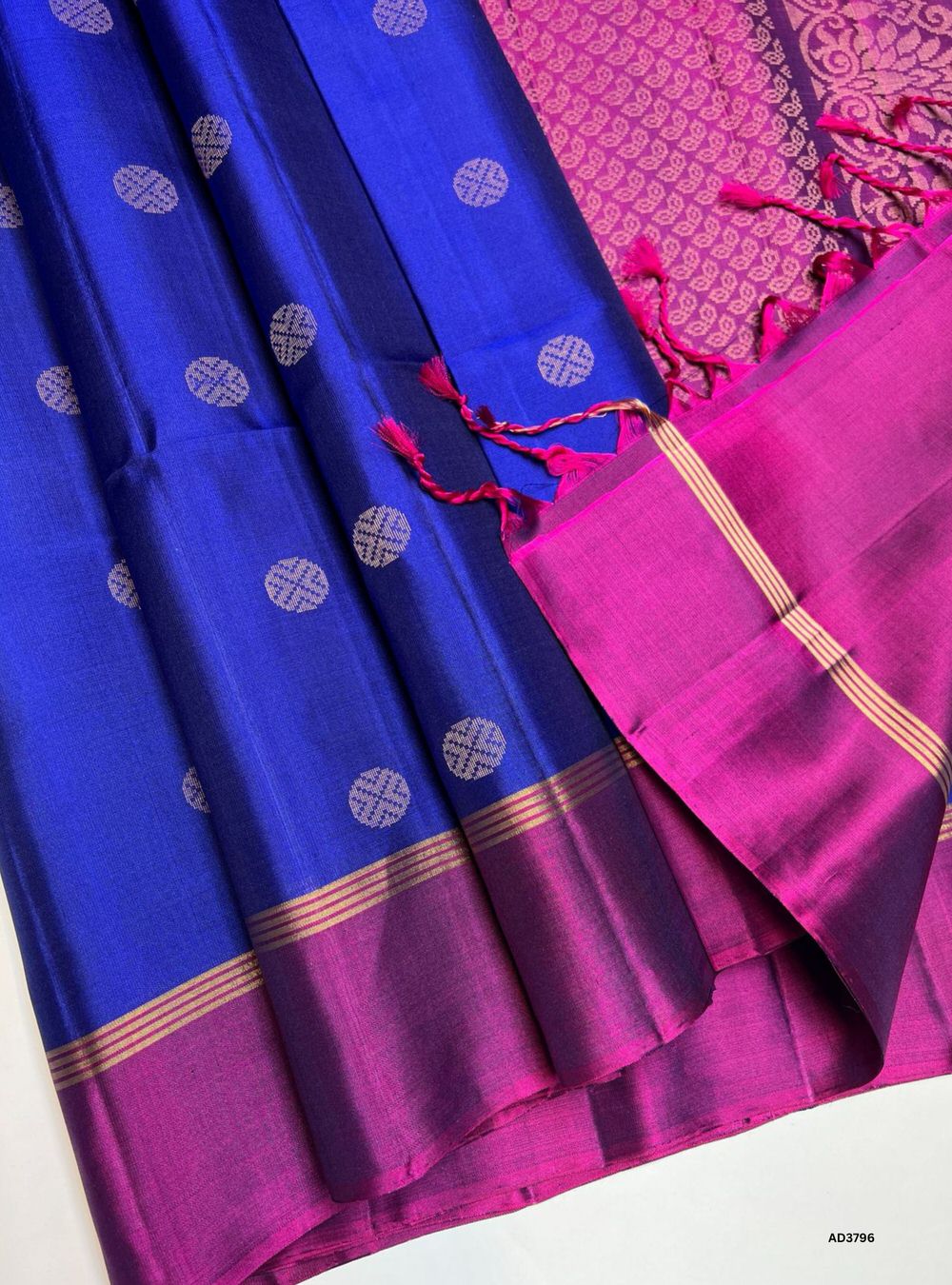 Royal Blue & Magenta - Soft Silk Saree