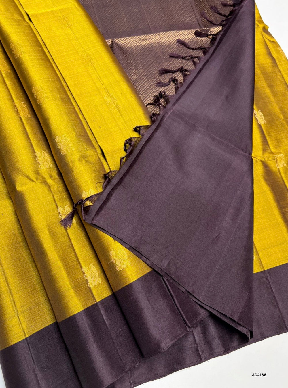 Fenugreek & Coffee Brown - Soft Silk Saree Minor Damage