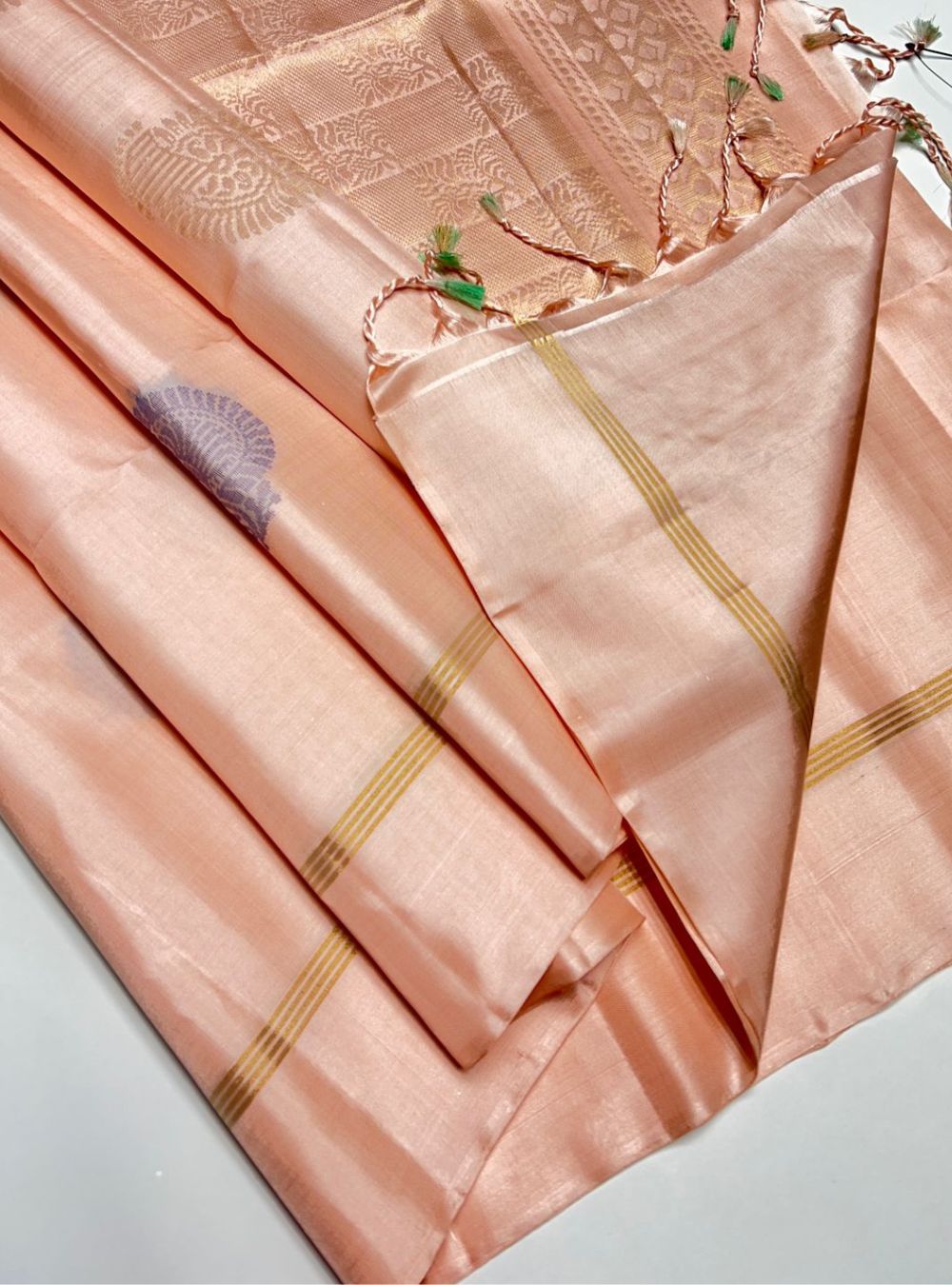 Peach - Soft Silk Saree