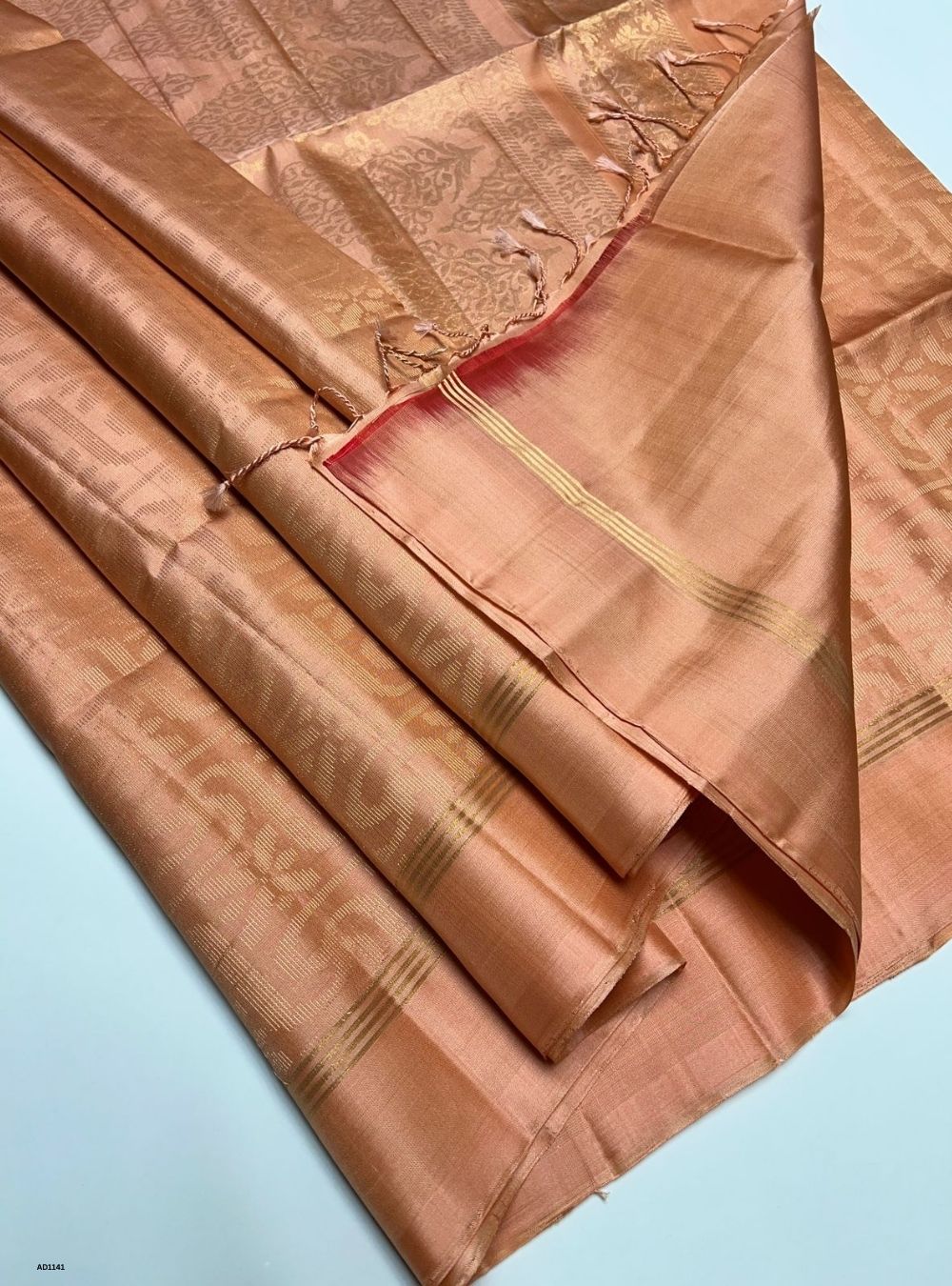Peach - Soft Silk Saree