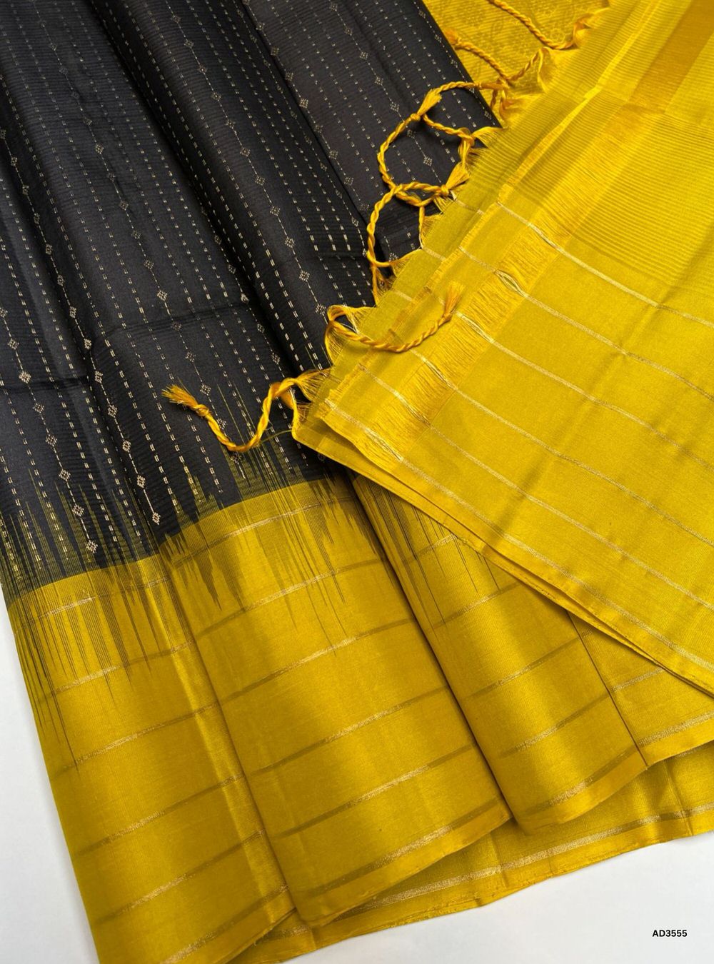 Black & Yellow - Soft Silk Saree