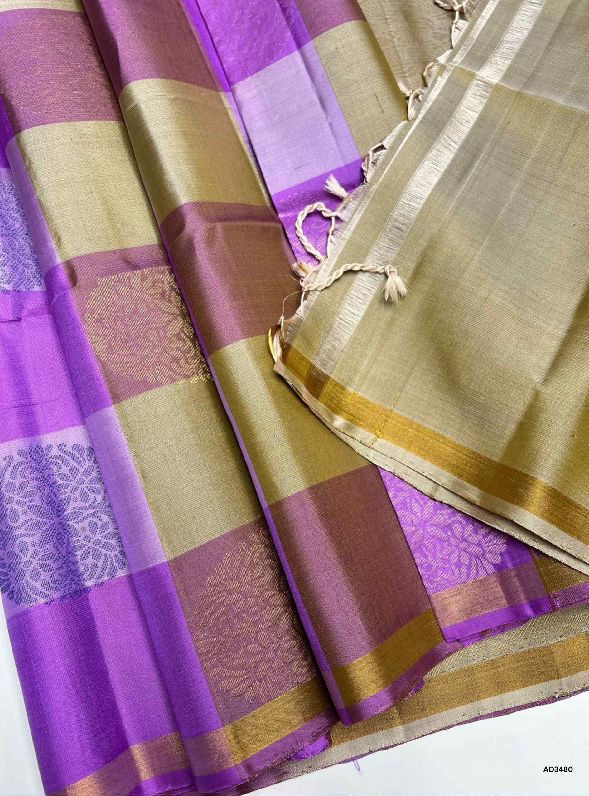 Lavender & Ivory - Soft Silk Saree