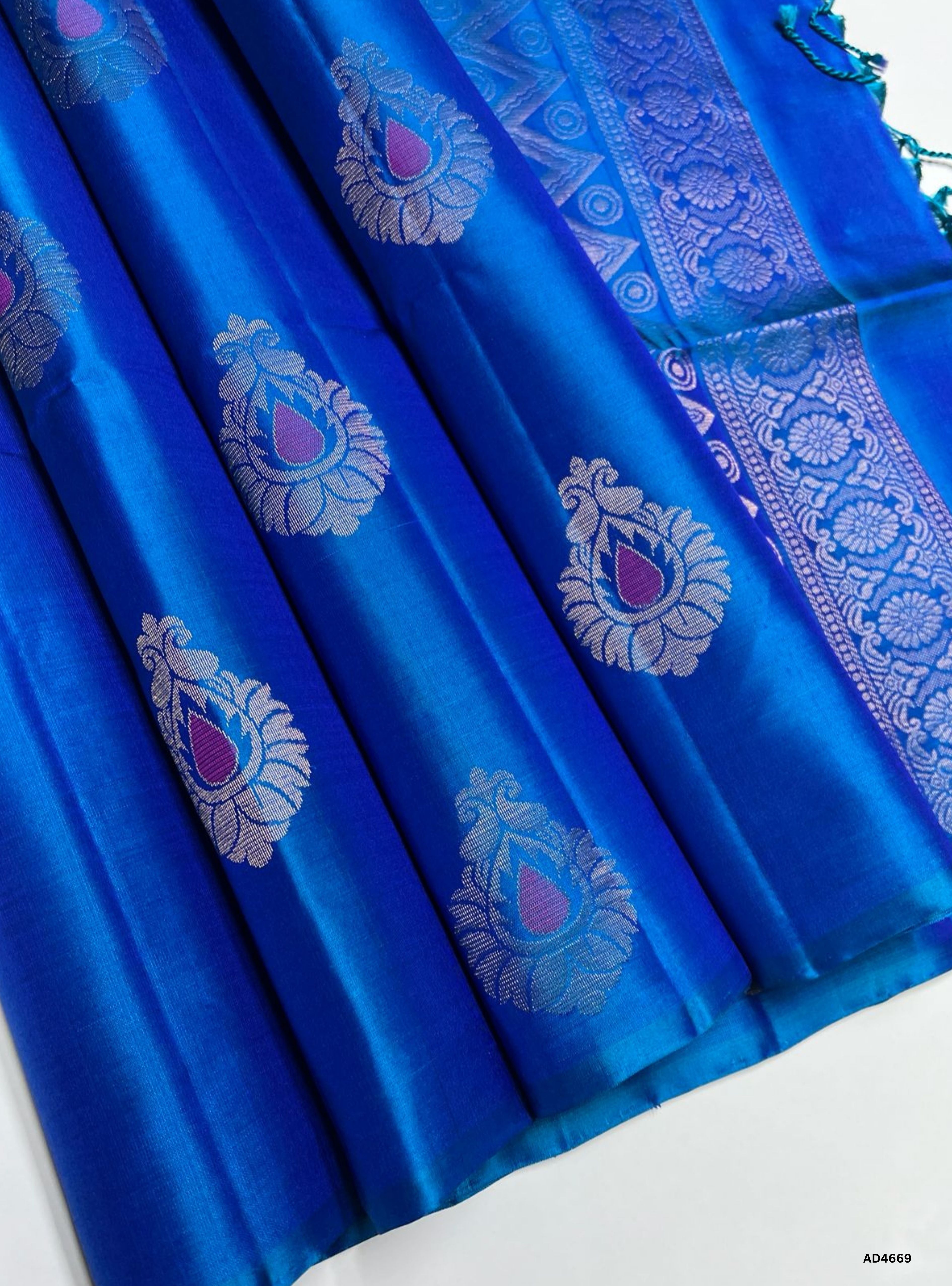 Peacock Blue - Soft Silk Saree