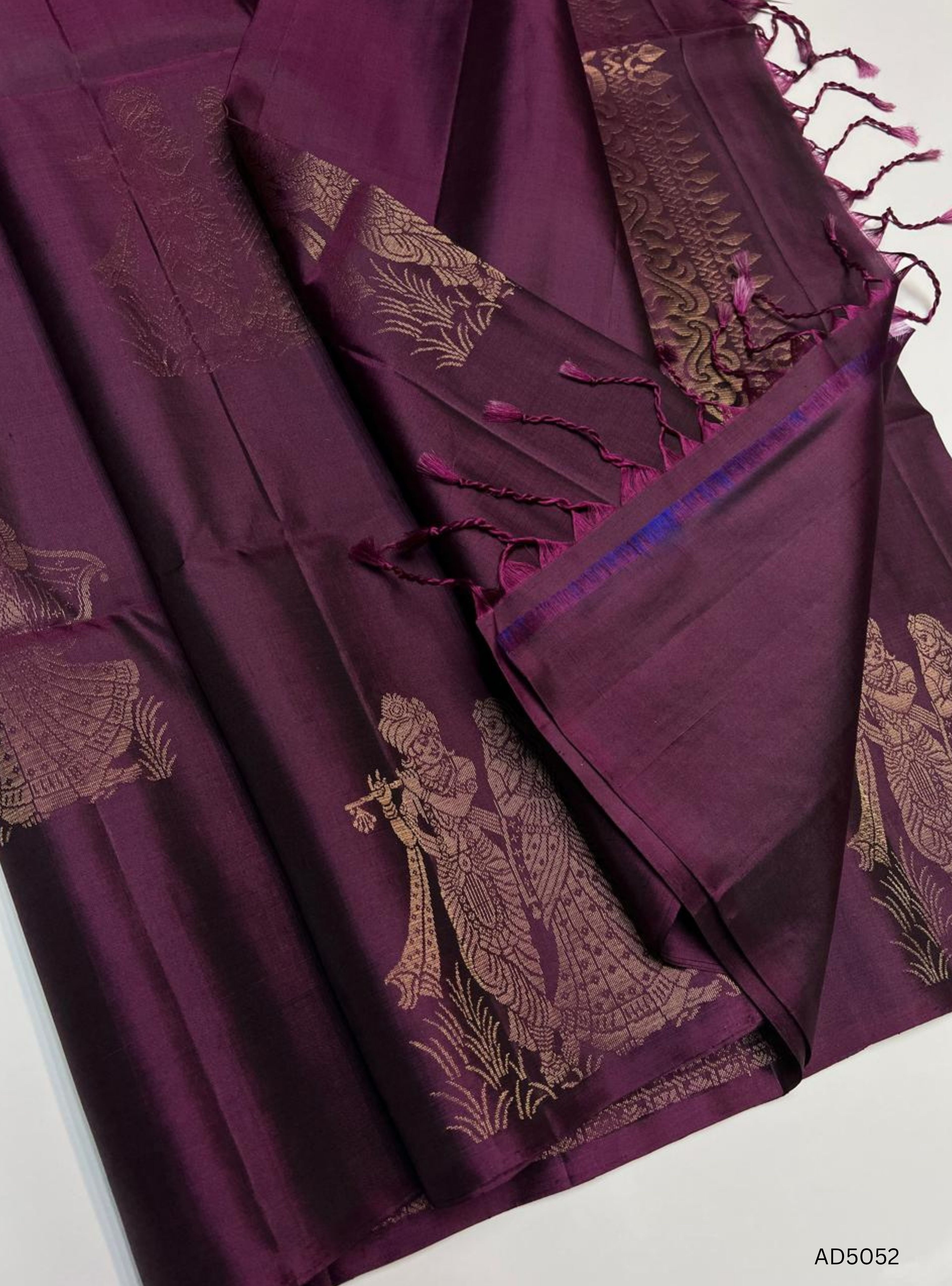 Magenta Purple - Fancy Border Soft Silk  Saree