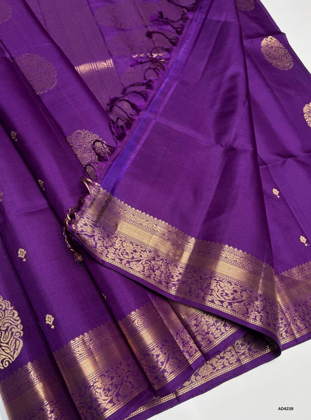 Dark Purple - Kanchi Border Soft Silk Saree