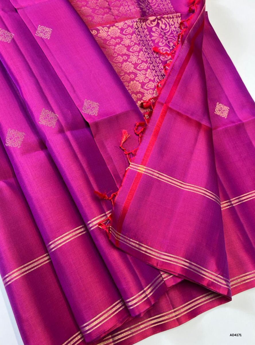 Redish pink - Soft Silk Saree