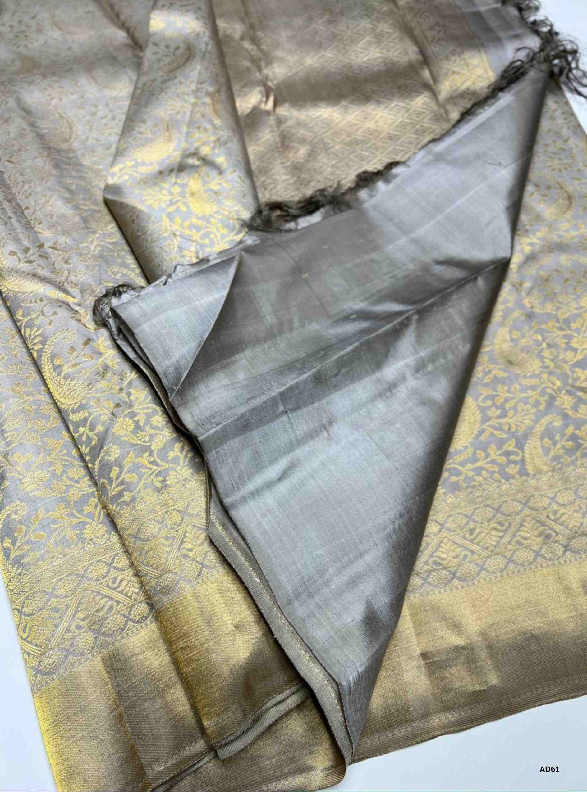 Creamy Grey  - Kanjeevaram Bridal Saree