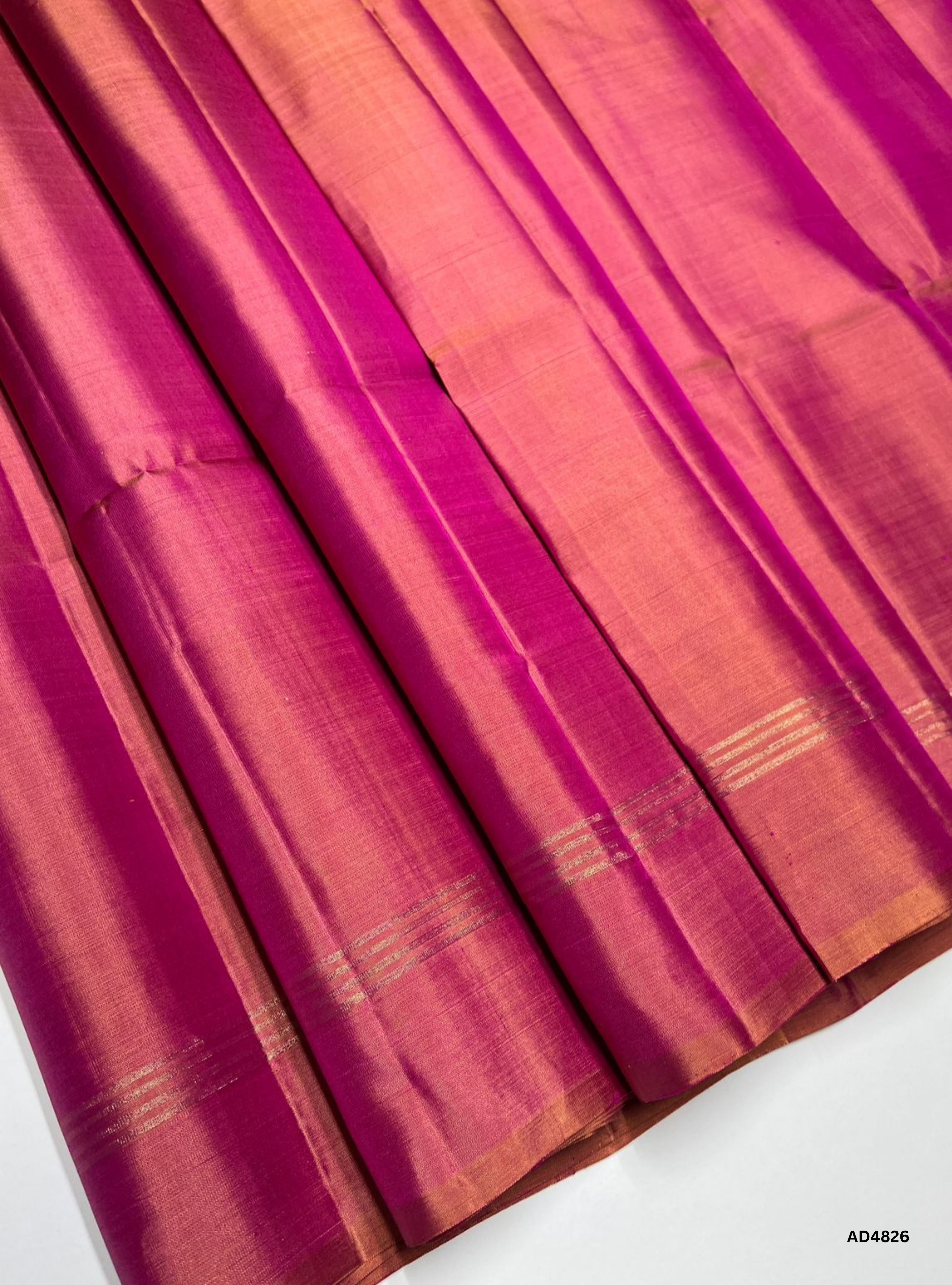 Pastel Red - Plain Soft Silk Saree