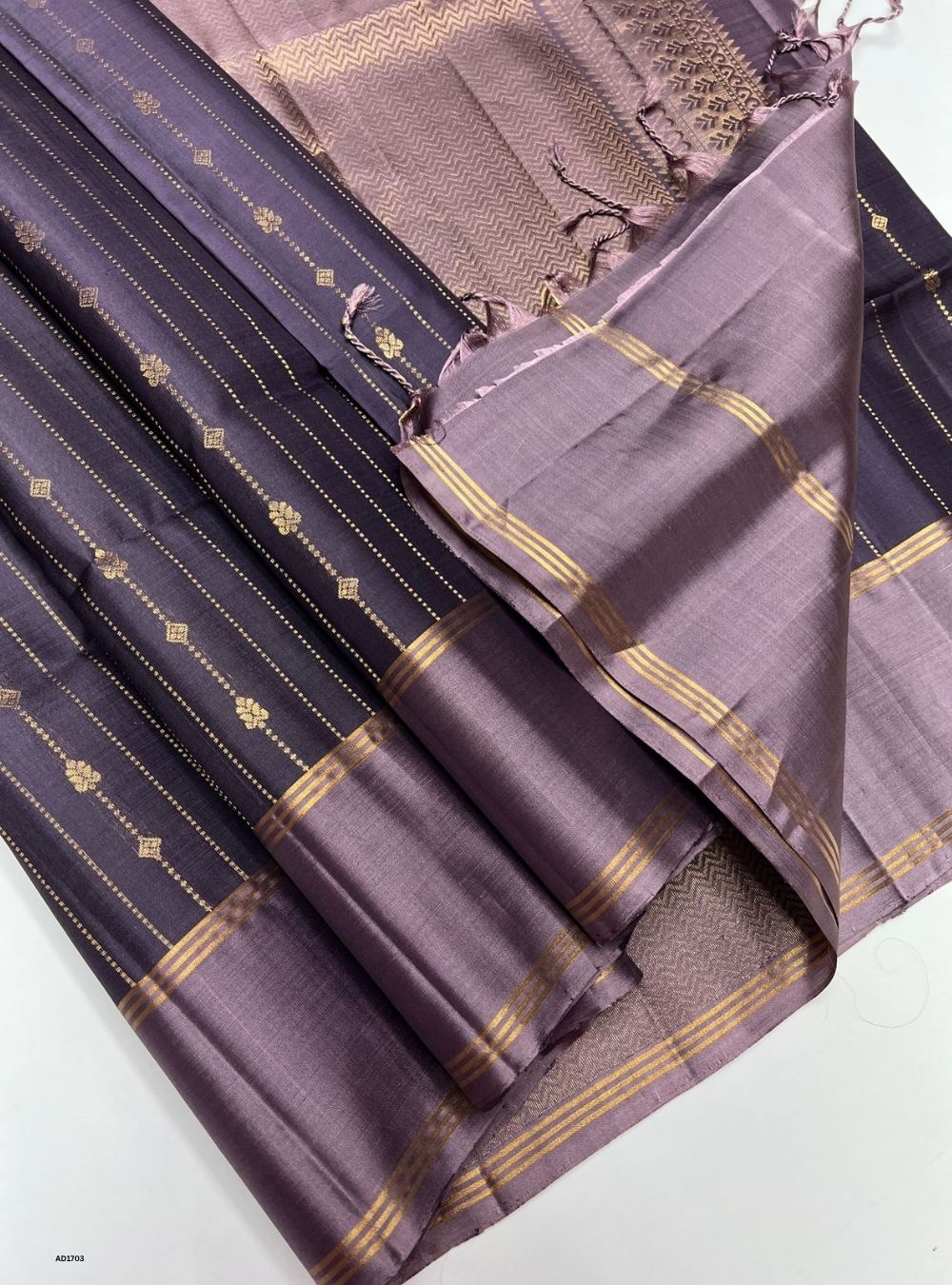 Dark Lilac & Light Lilac - Soft Silk Saree
