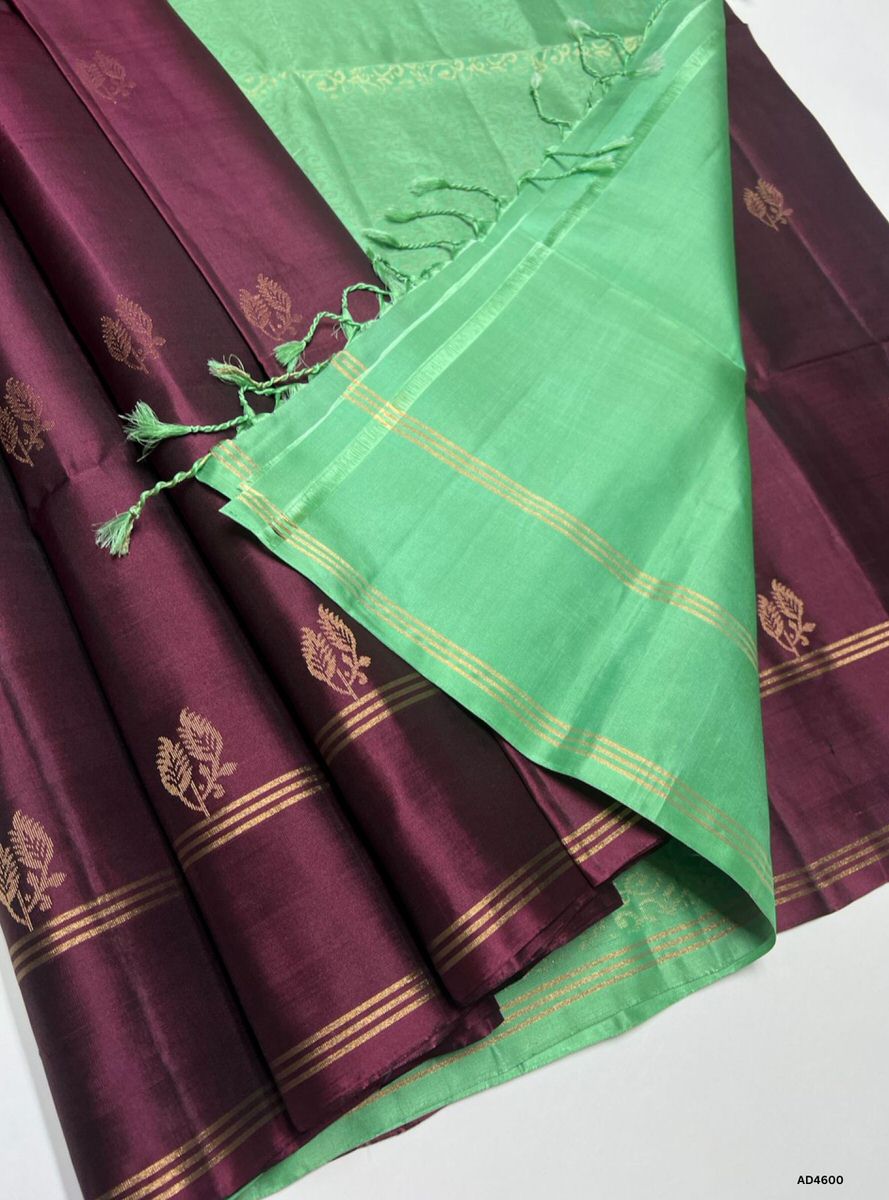 Deep Wine -  Soft Silk Saree