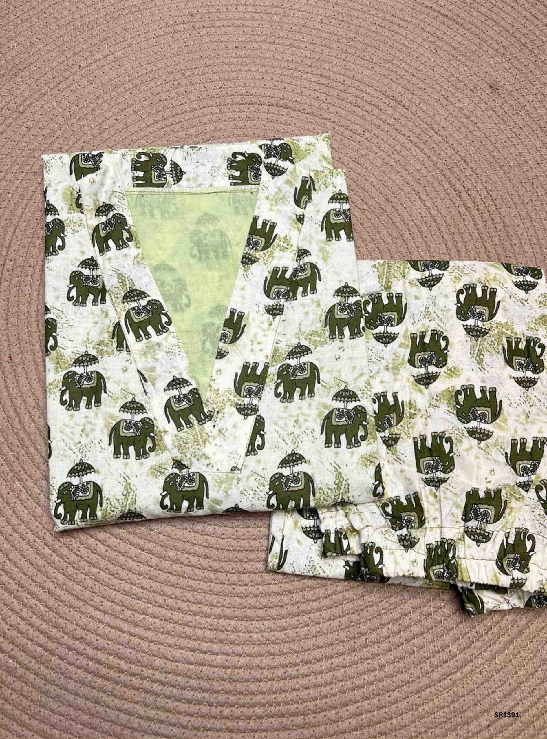 White & Green - Co Ord Set