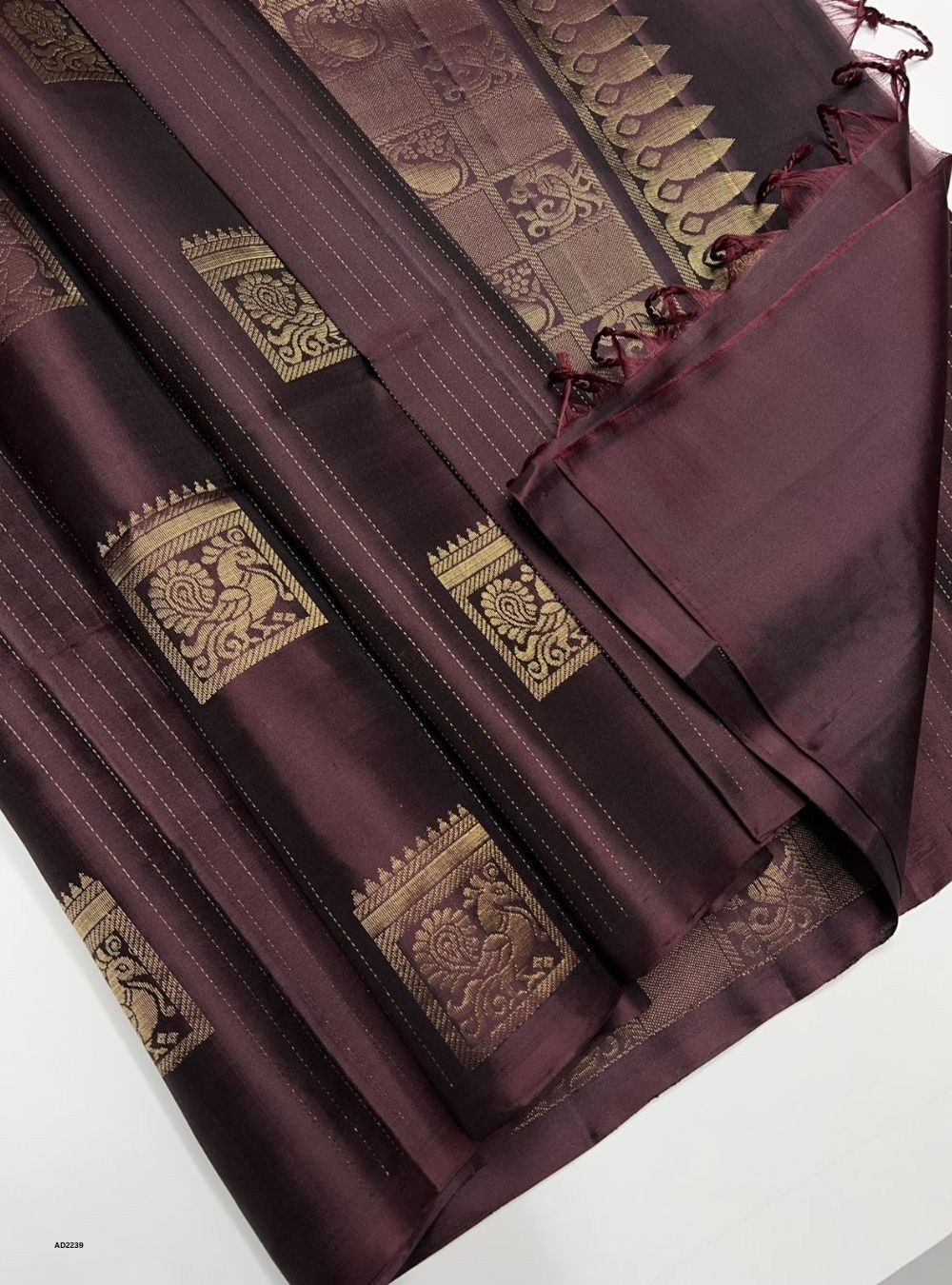 Chocolate Brown - Soft Silk Saree