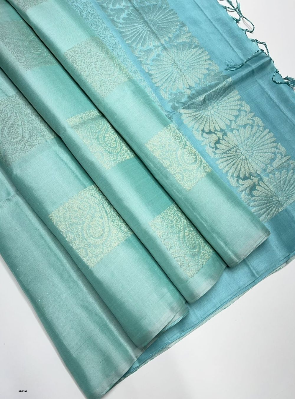Ice Blue - Soft Silk Saree