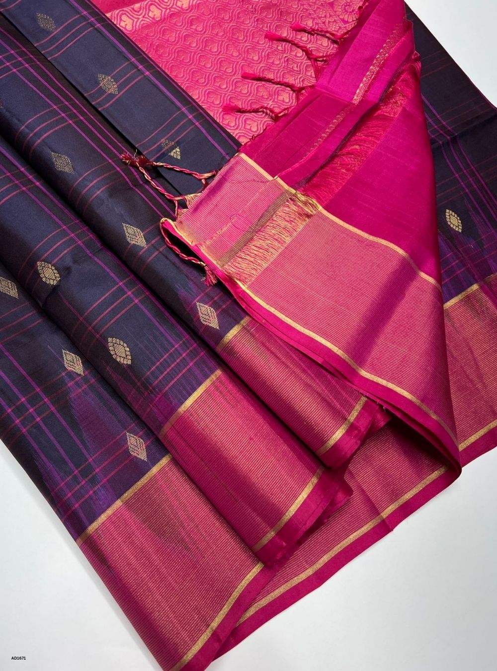 Plum & Pink -  Soft Silk Saree